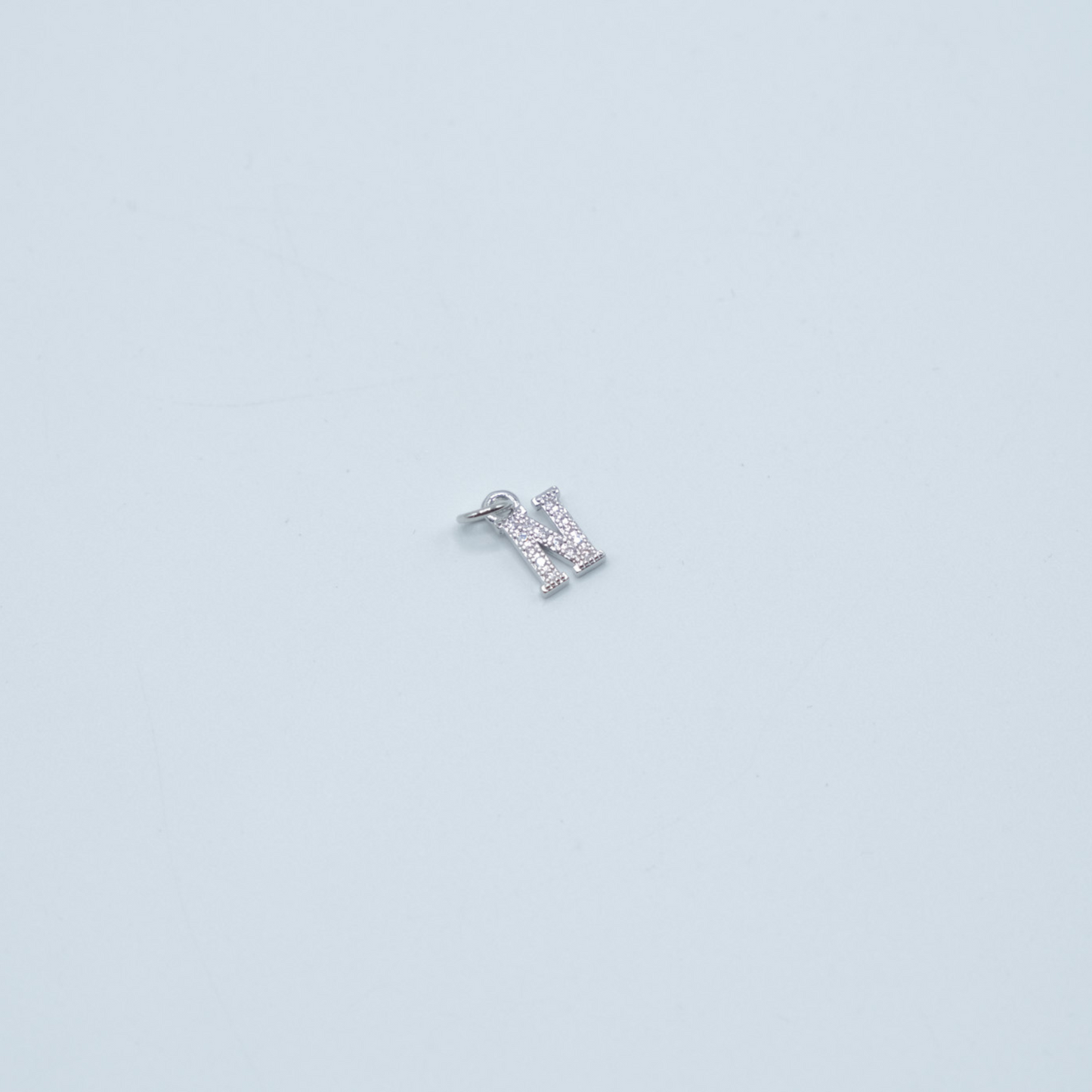 Jewel Letter Charm - Silver