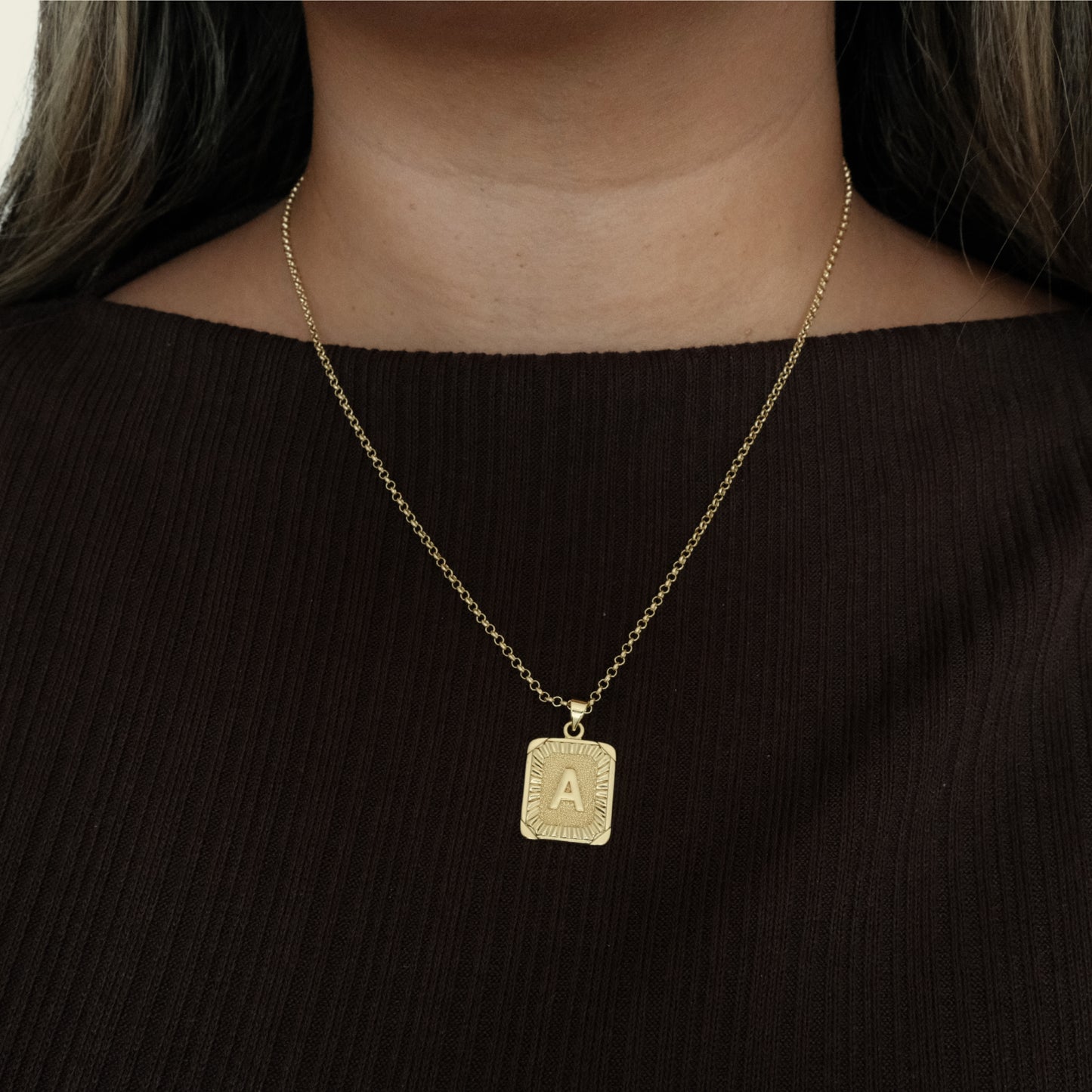 Pendant Letter Initial Necklace