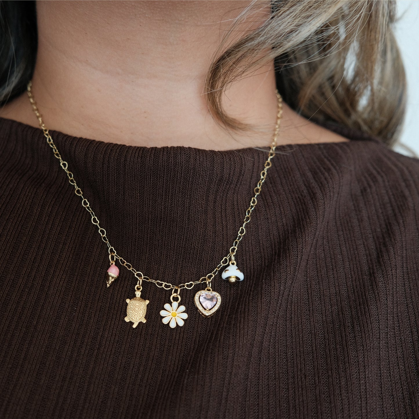 Heart Mushroom Charm