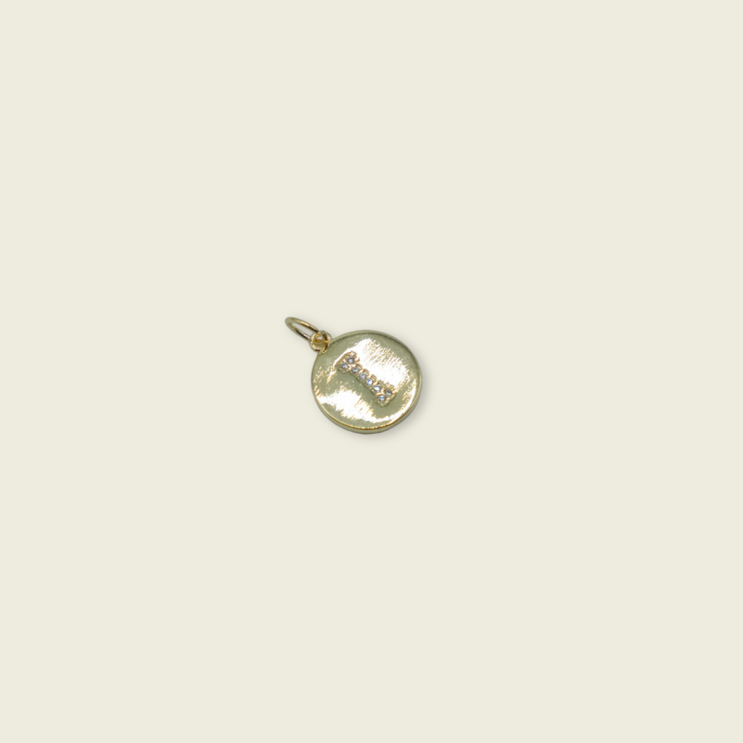 Circle Letter Charm - Gold