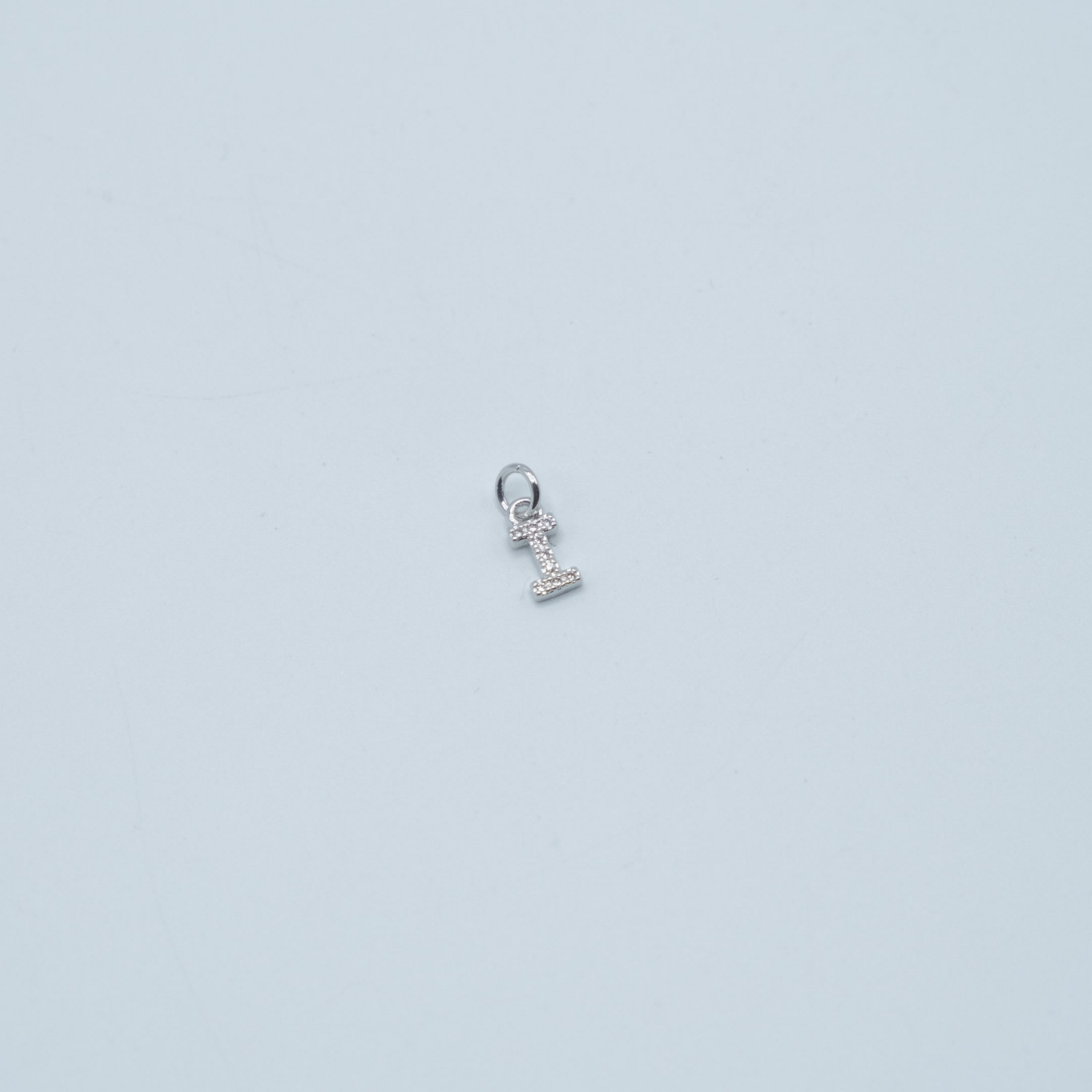 Jewel Letter Charm - Silver