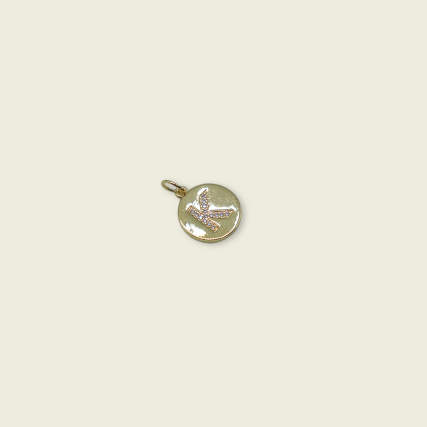 Circle Letter Charm - Gold