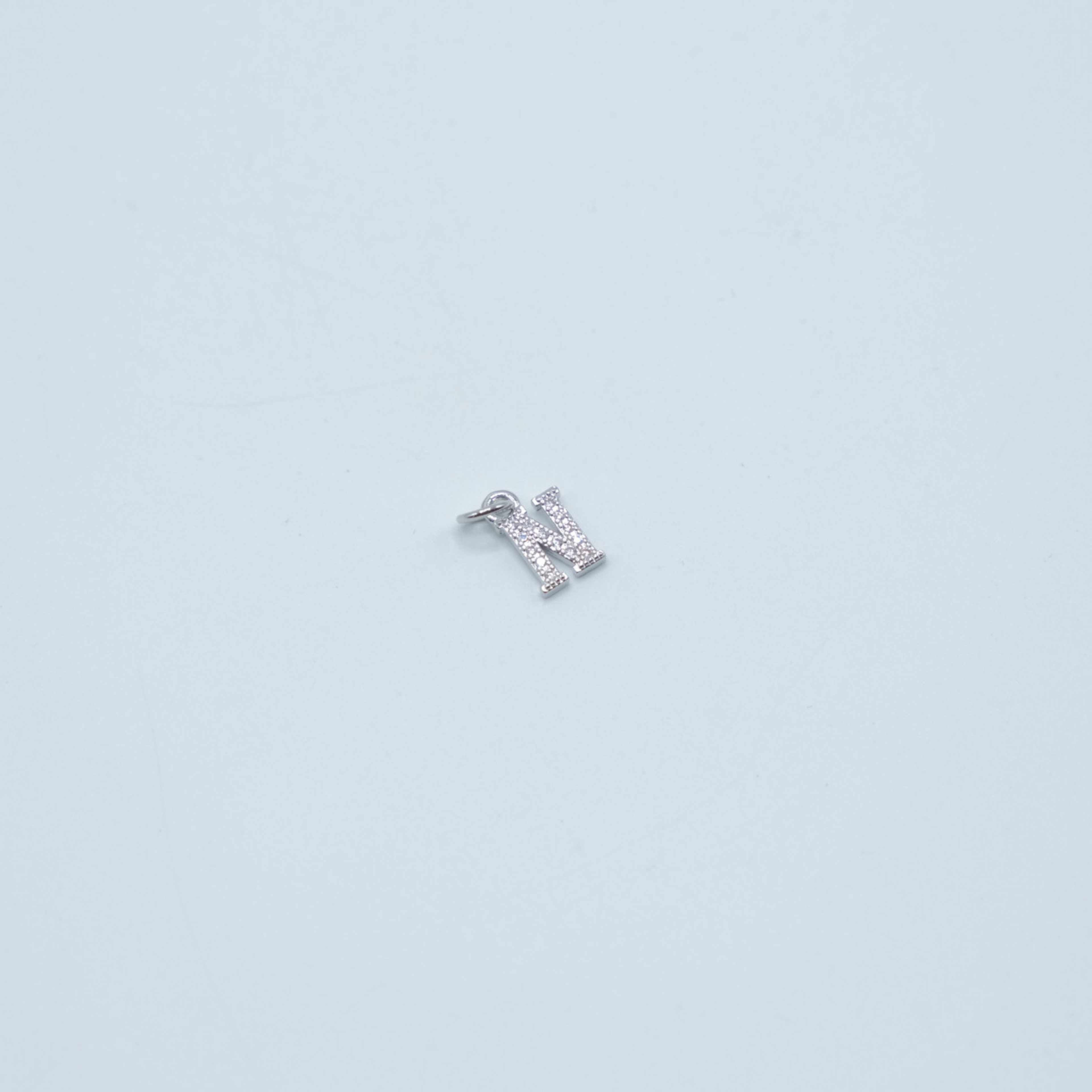 Jewel Letter Charm - Silver