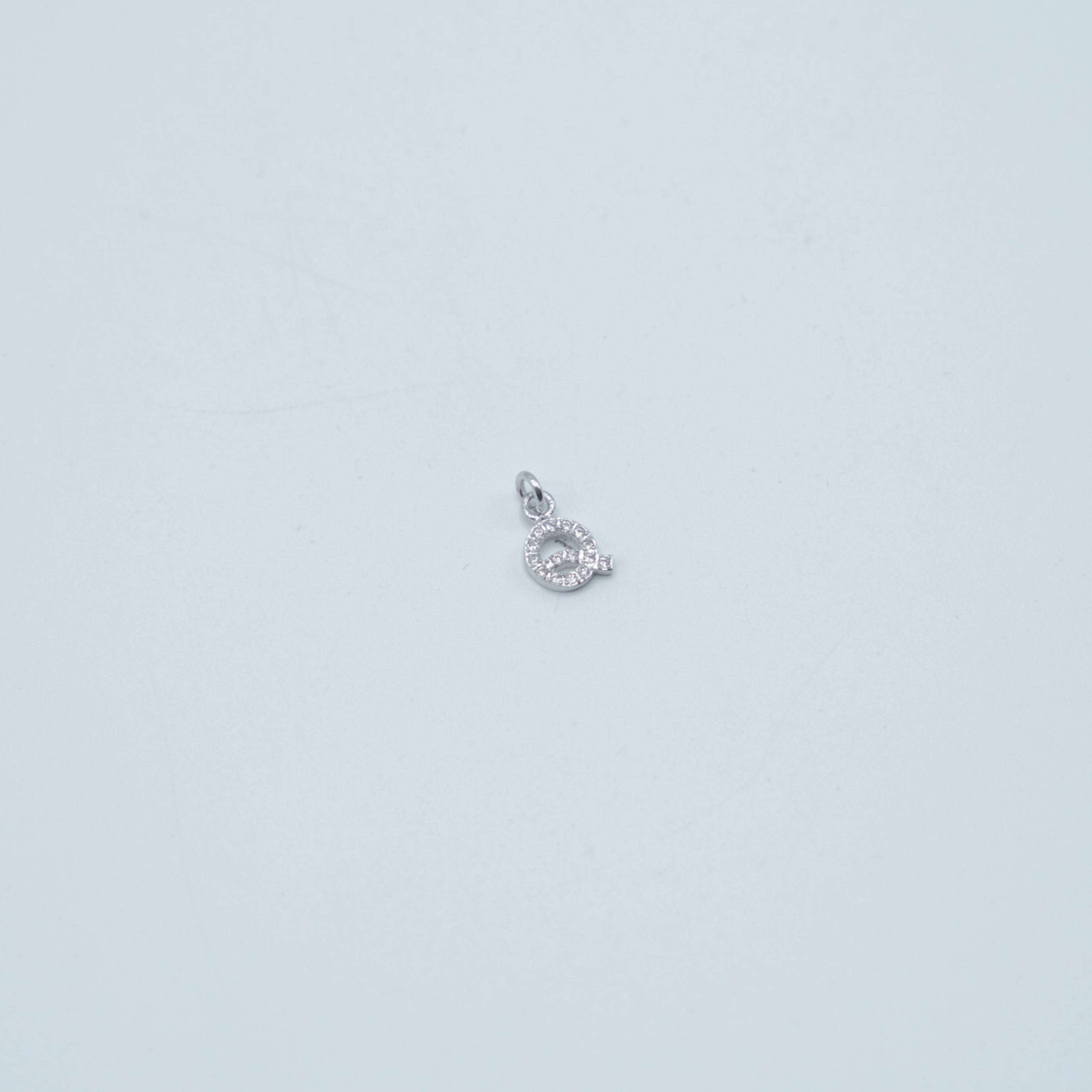 Jewel Letter Charm - Silver