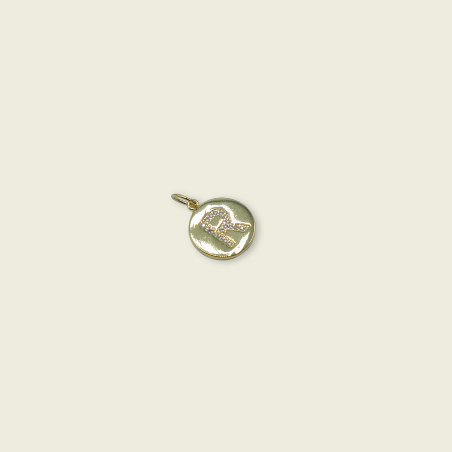 Circle Letter Charm - Gold