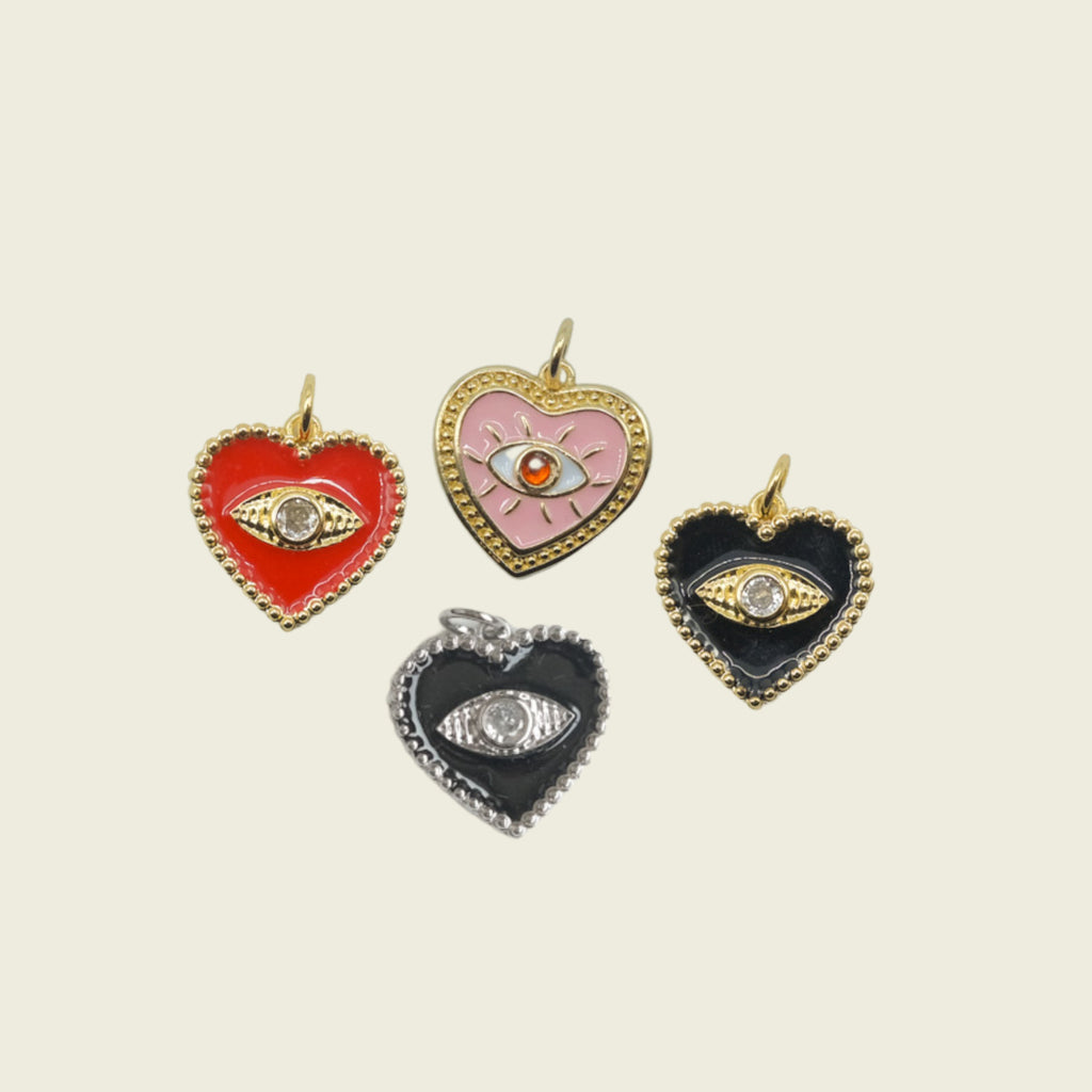 Evil Eye Heart Charm
