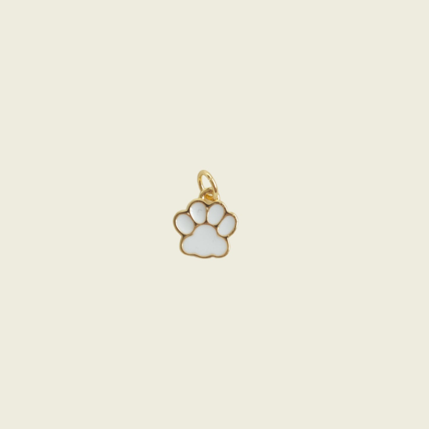 White Paw Print Charm