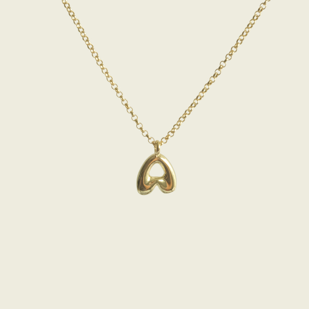 Bubble Letter Initial Necklace