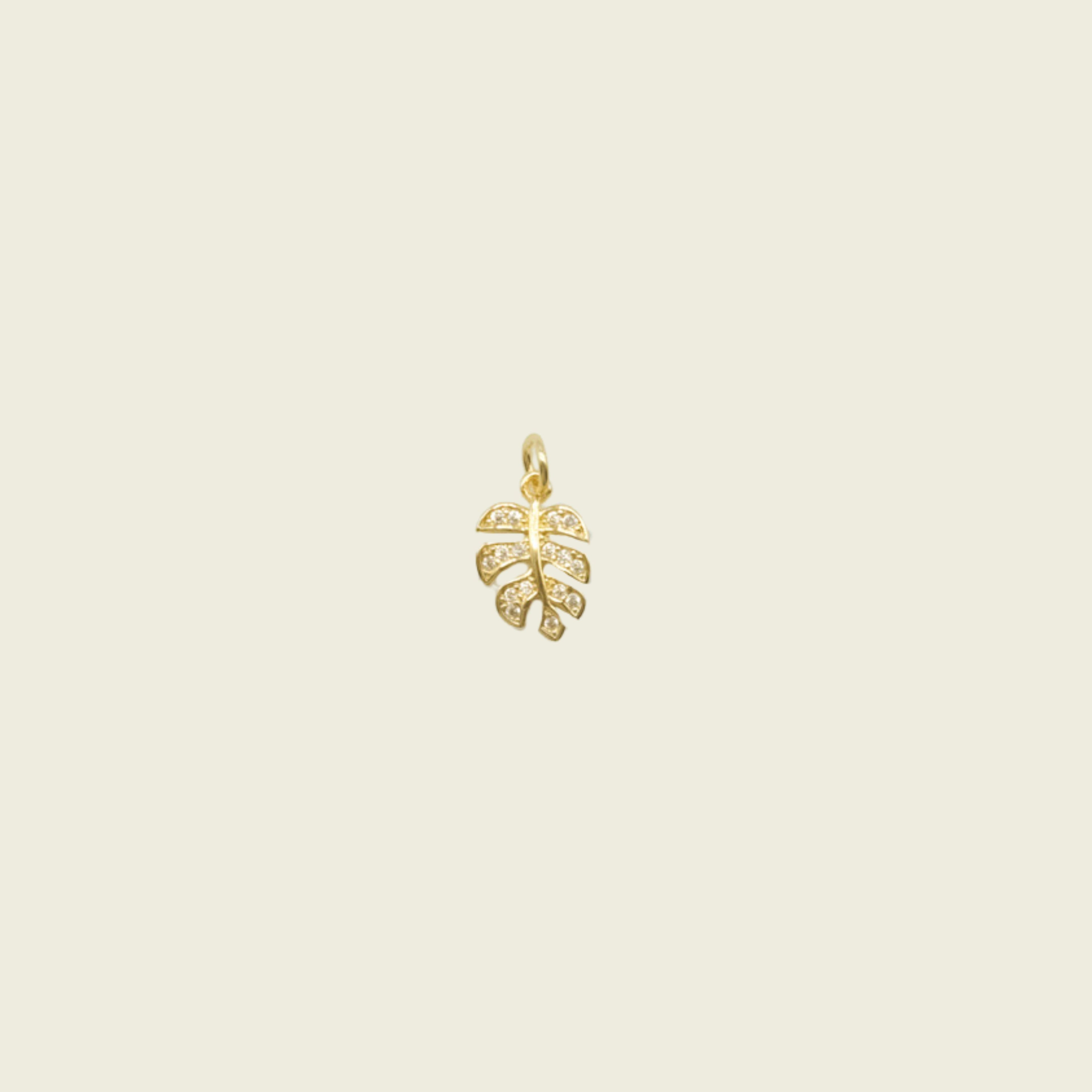 Jewel Monstera Leaf Charm