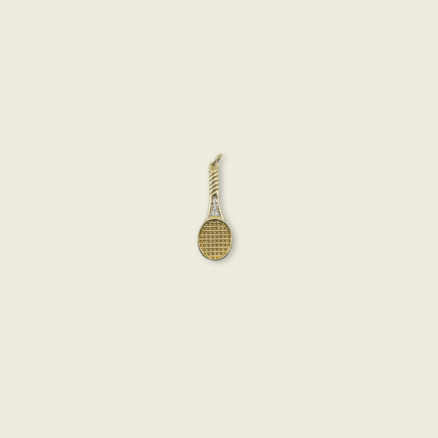 Tennis Racquet Charm - Gold