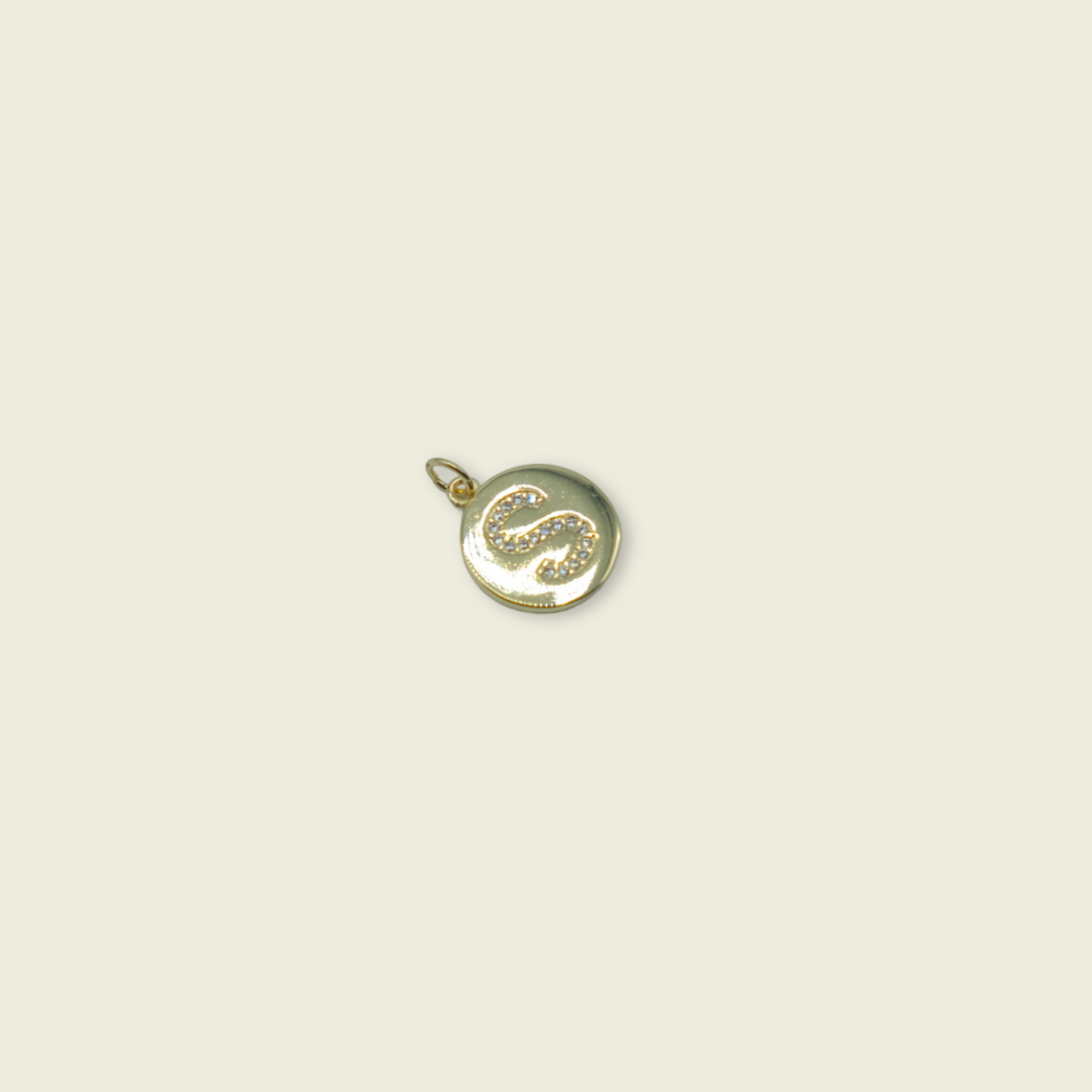 Circle Letter Charm - Gold