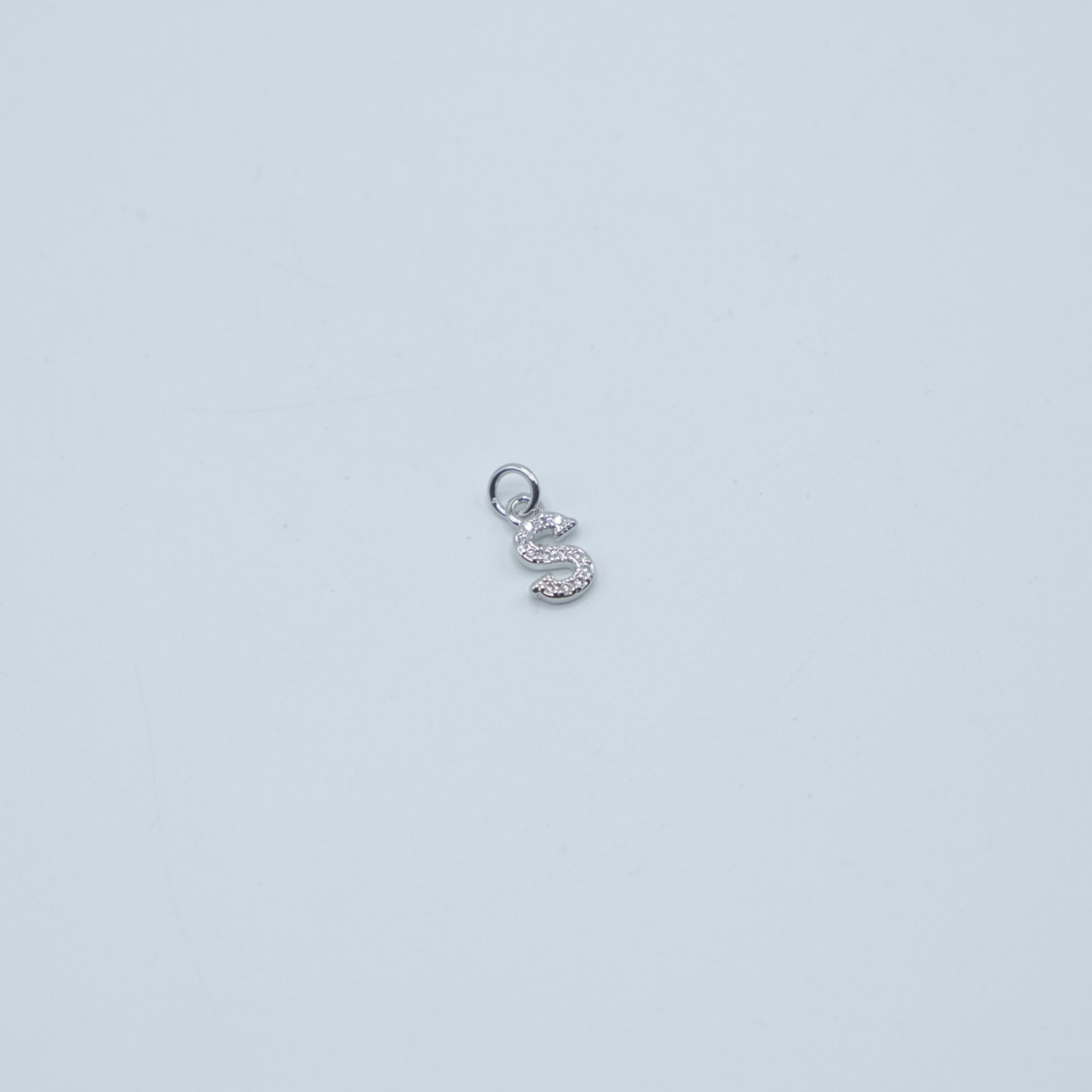 Jewel Letter Charm - Silver