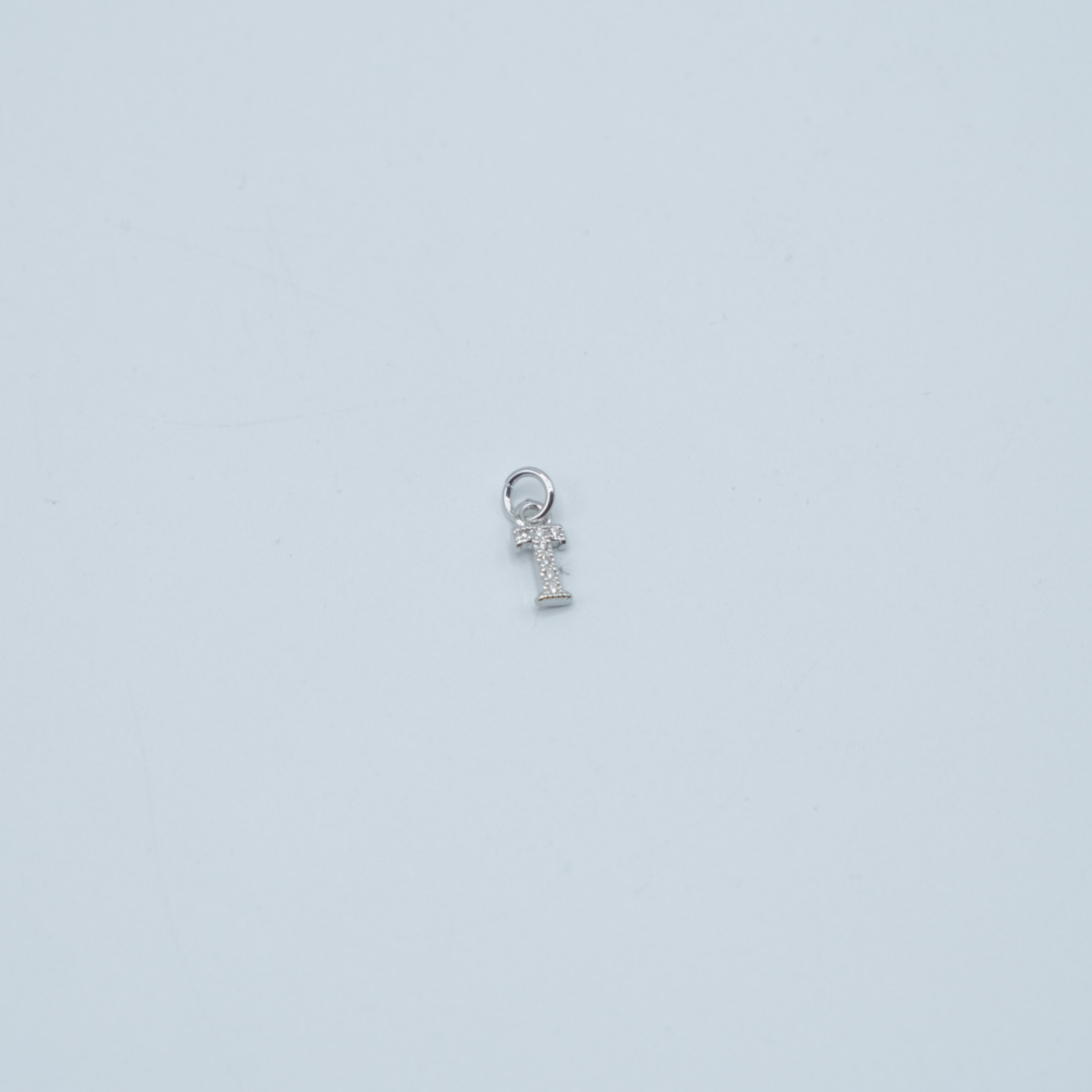 Jewel Letter Charm - Silver