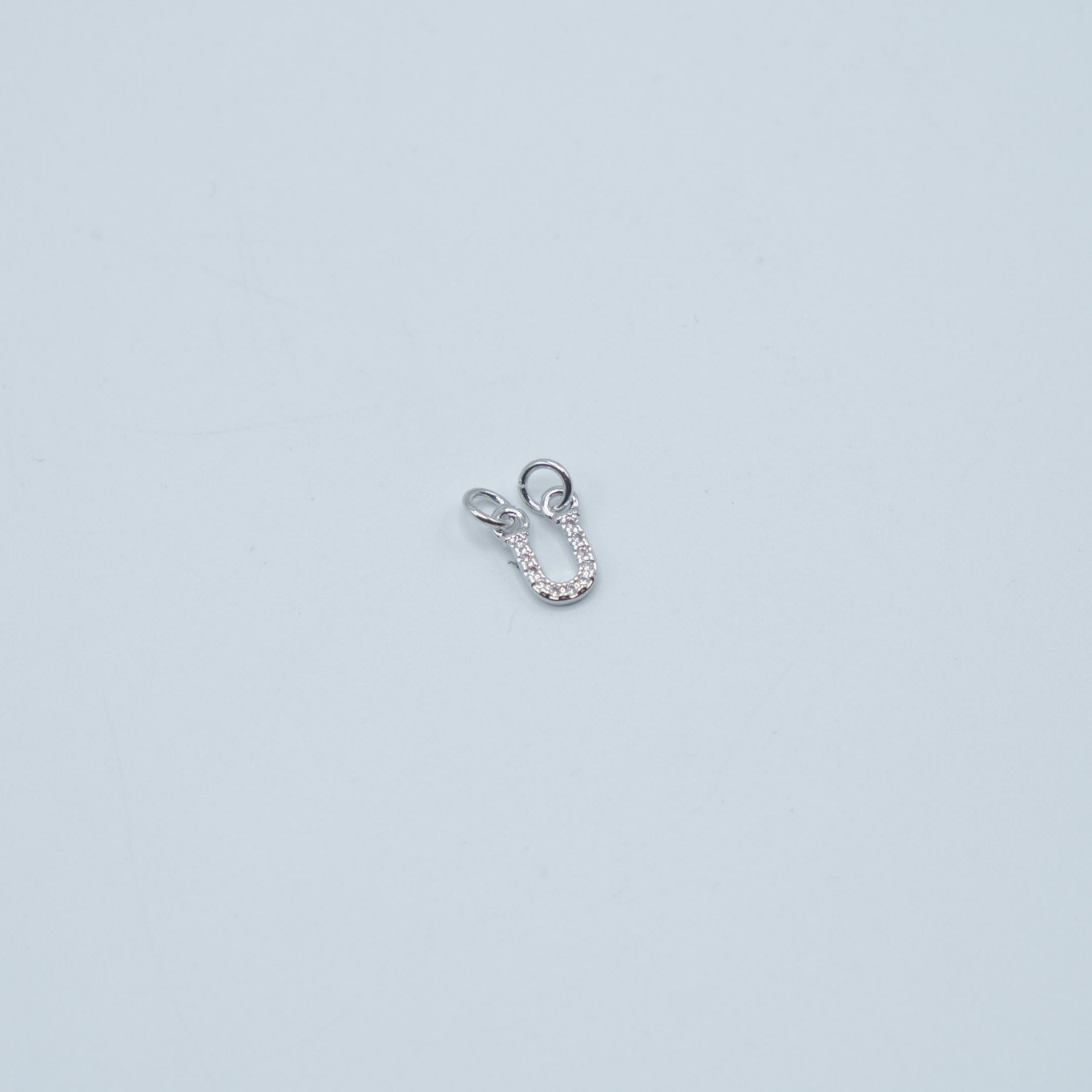 Jewel Letter Charm - Silver