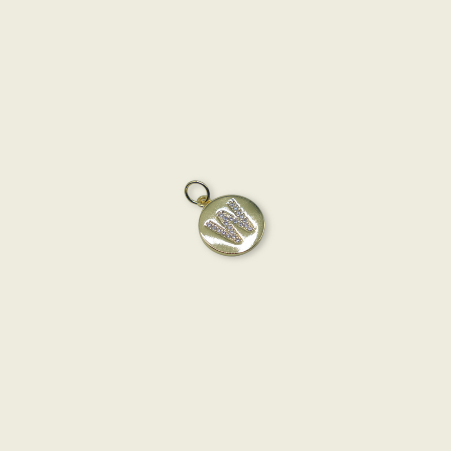 Circle Letter Charm - Gold