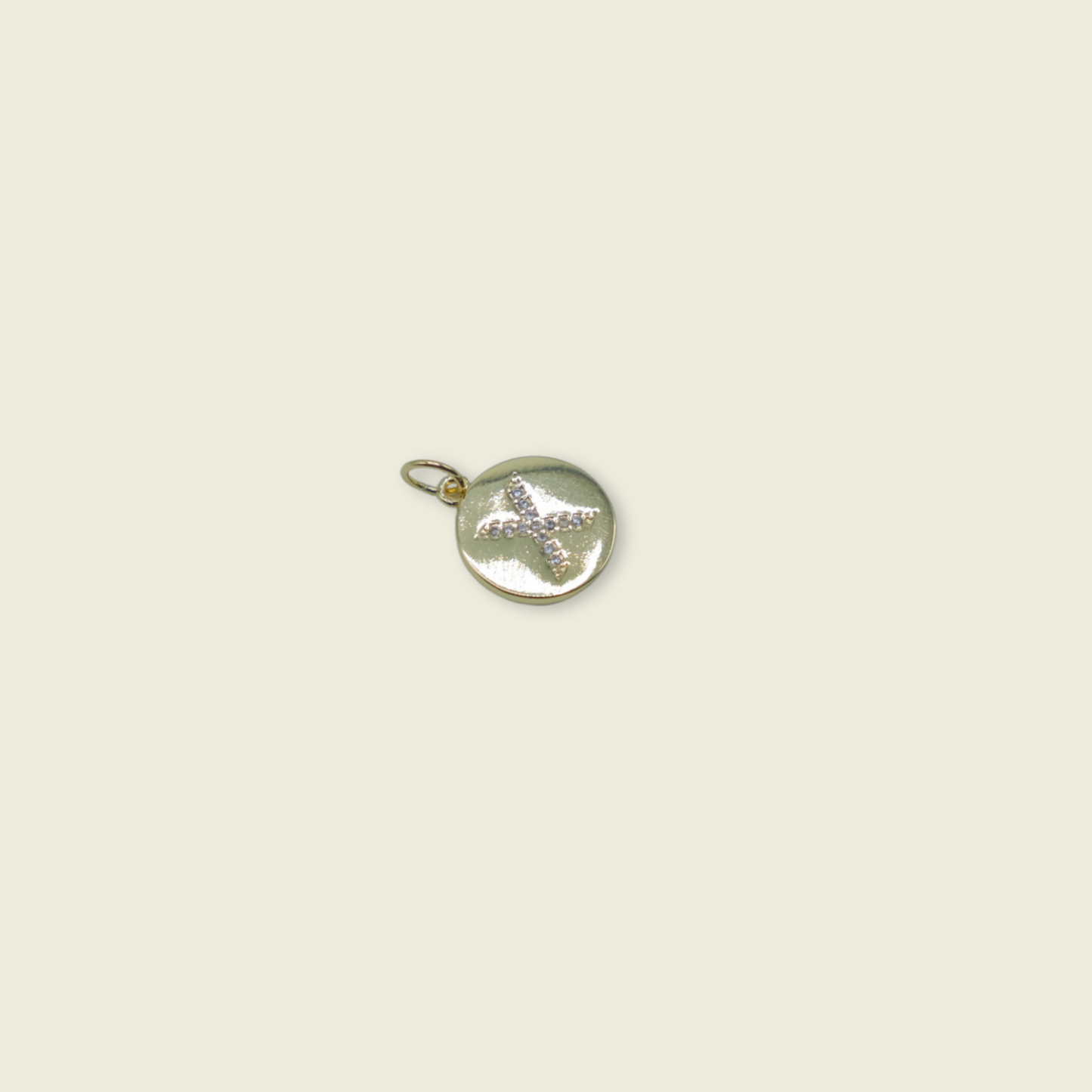 Circle Letter Charm - Gold