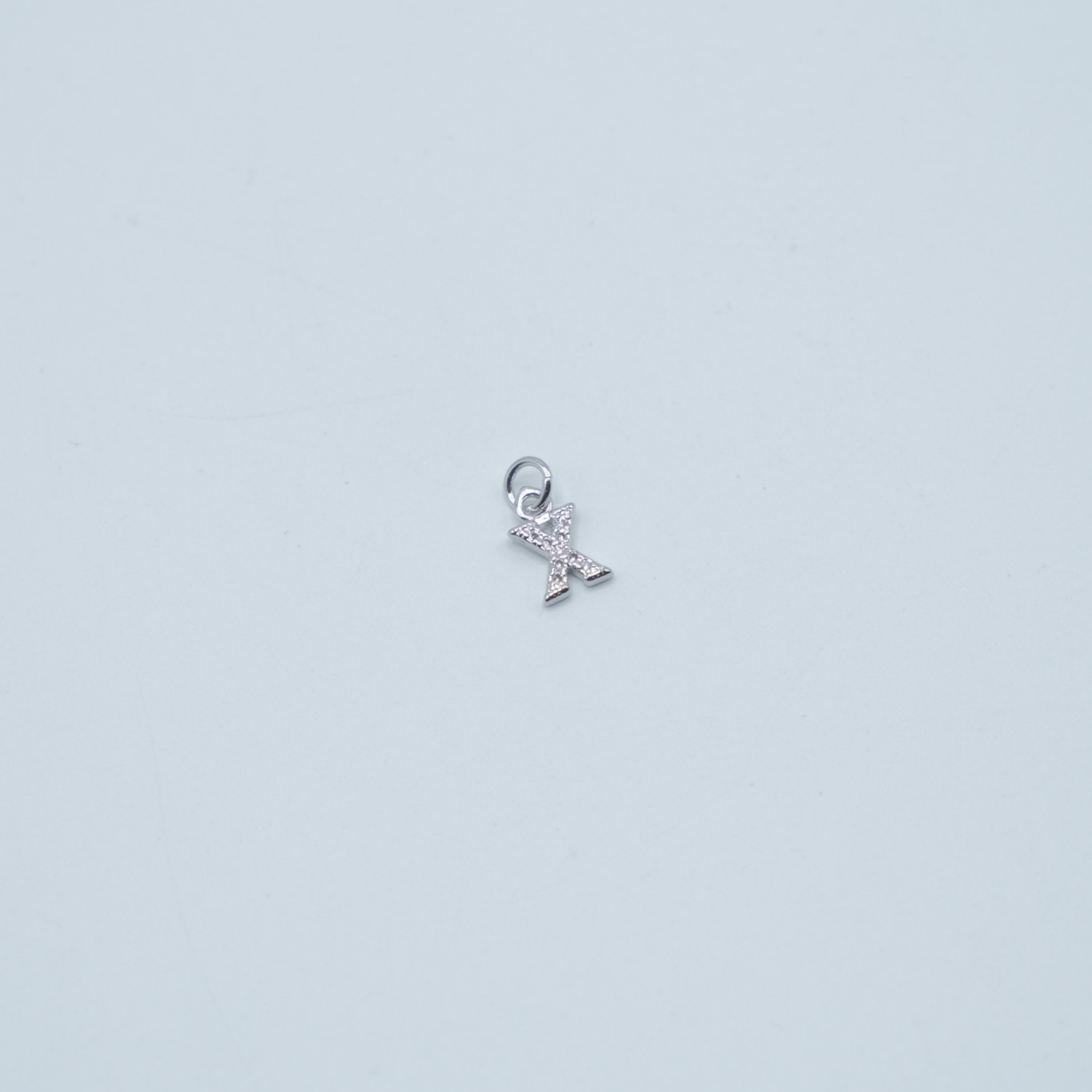 Jewel Letter Charm - Silver