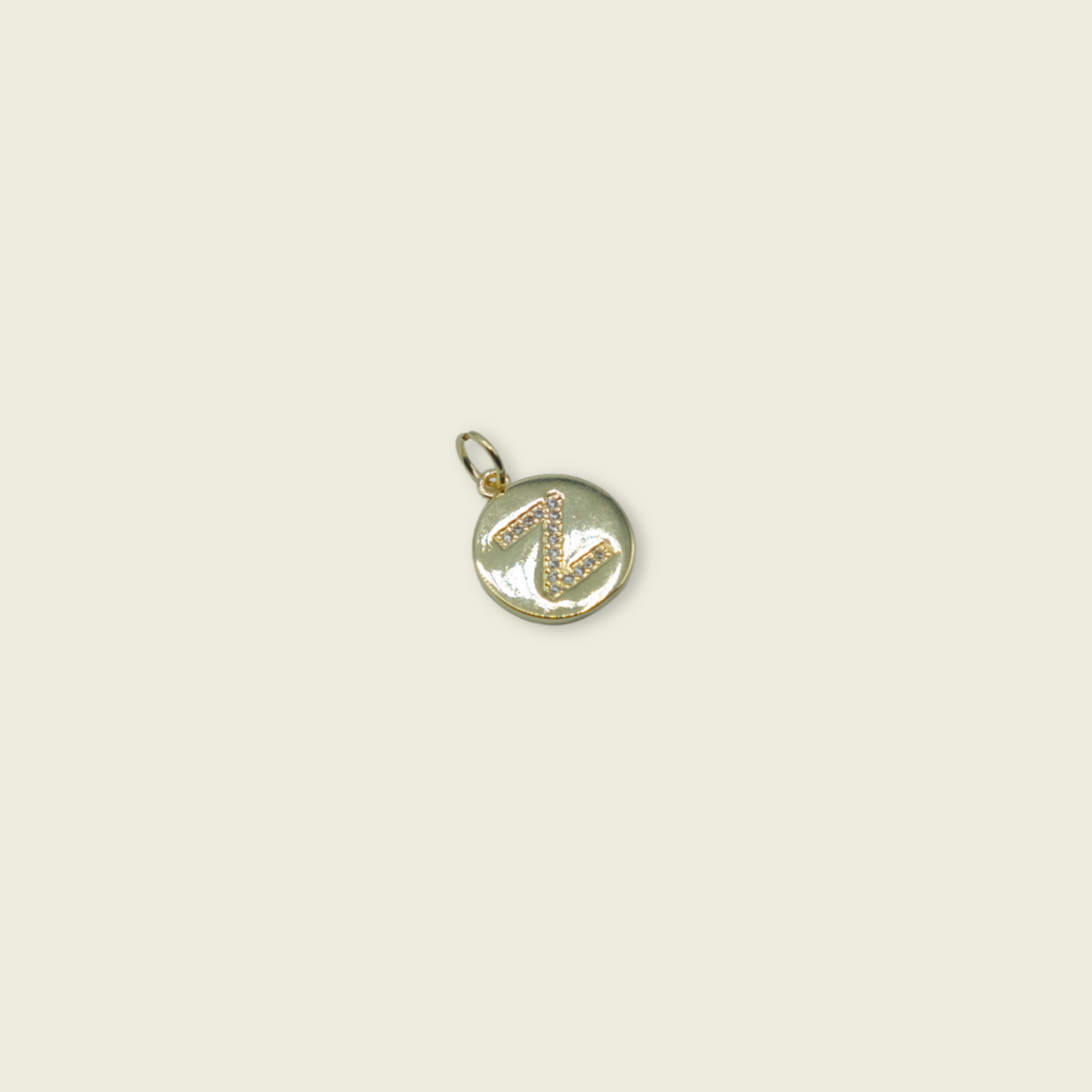 Circle Letter Charm - Gold