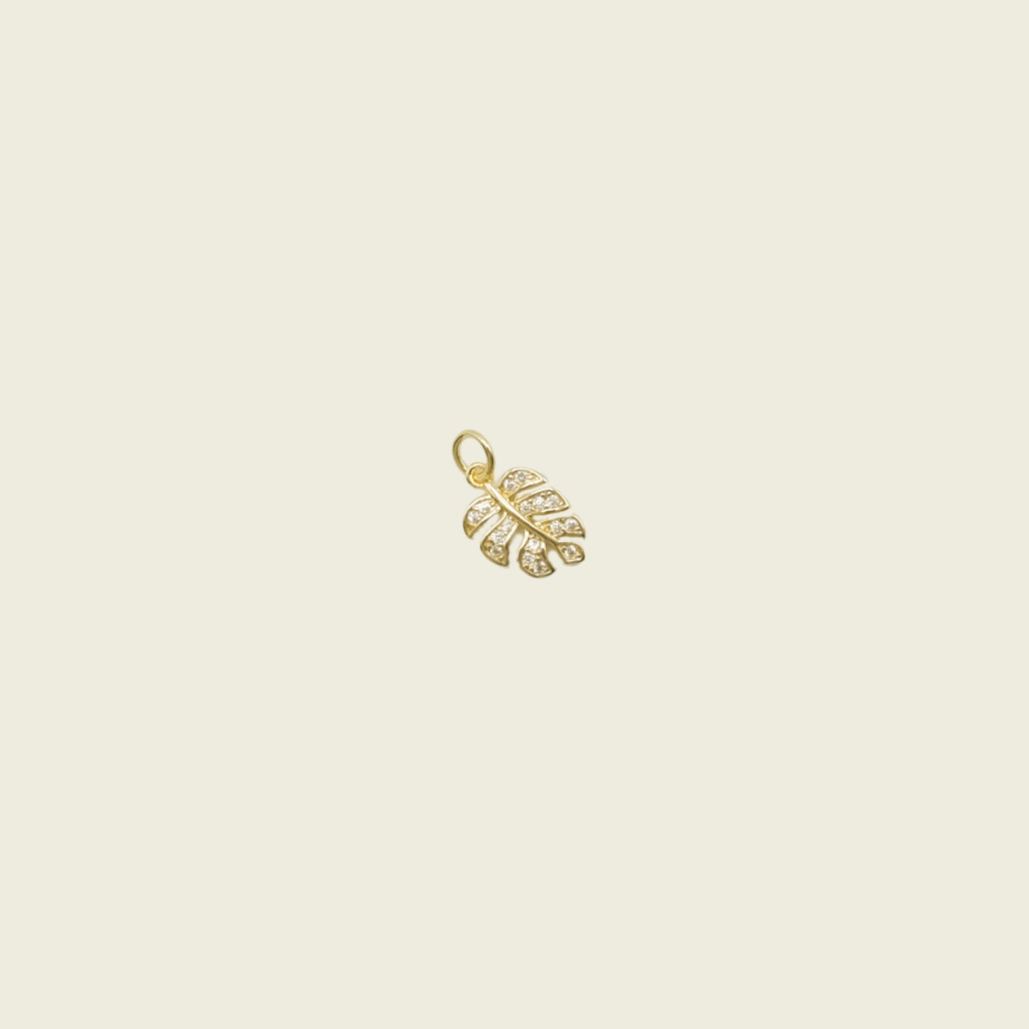Jewel Monstera Leaf Charm