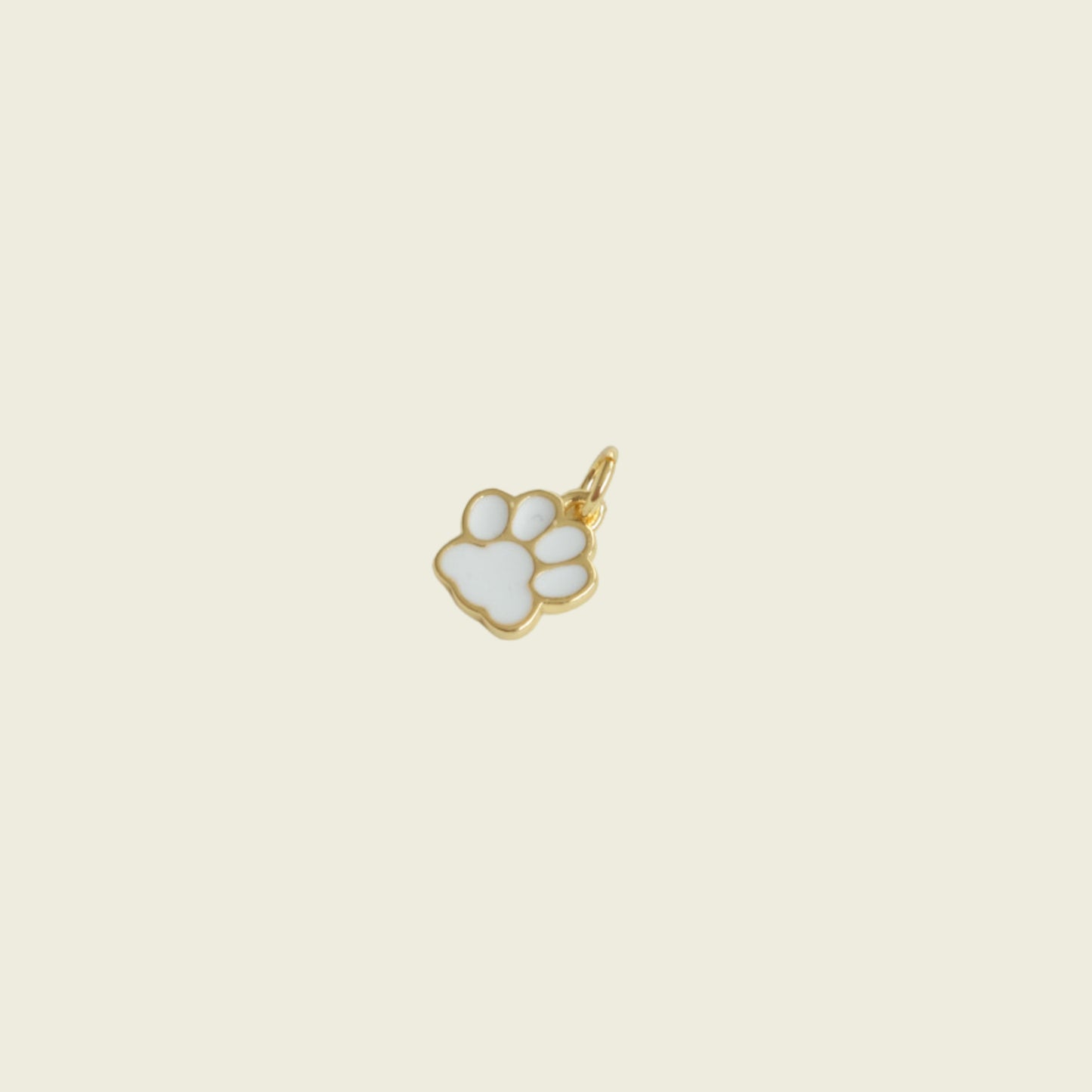White Paw Print Charm