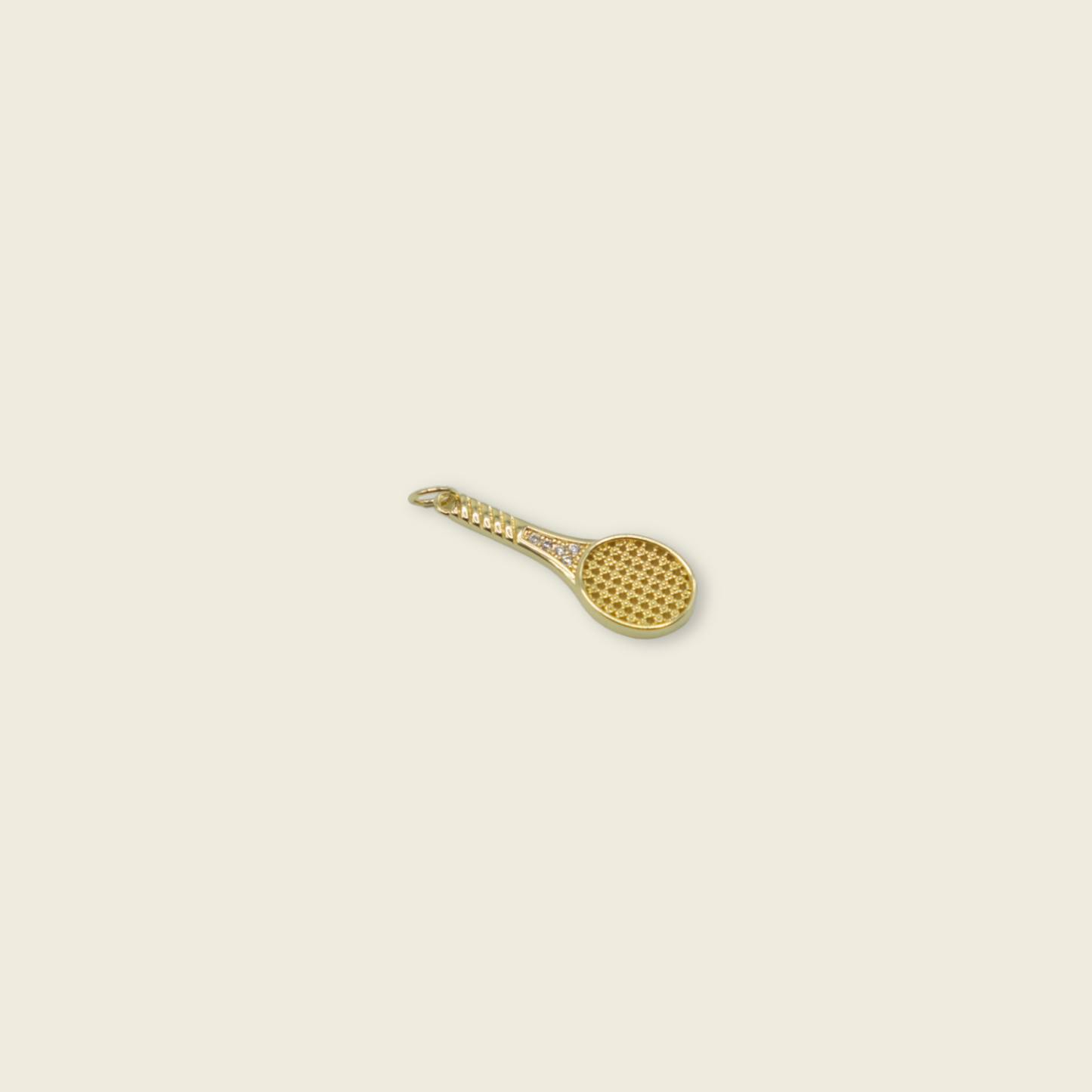 Tennis Racquet Charm - Gold