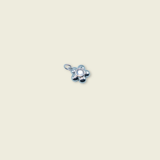 Bubble Flower Charm - Silver