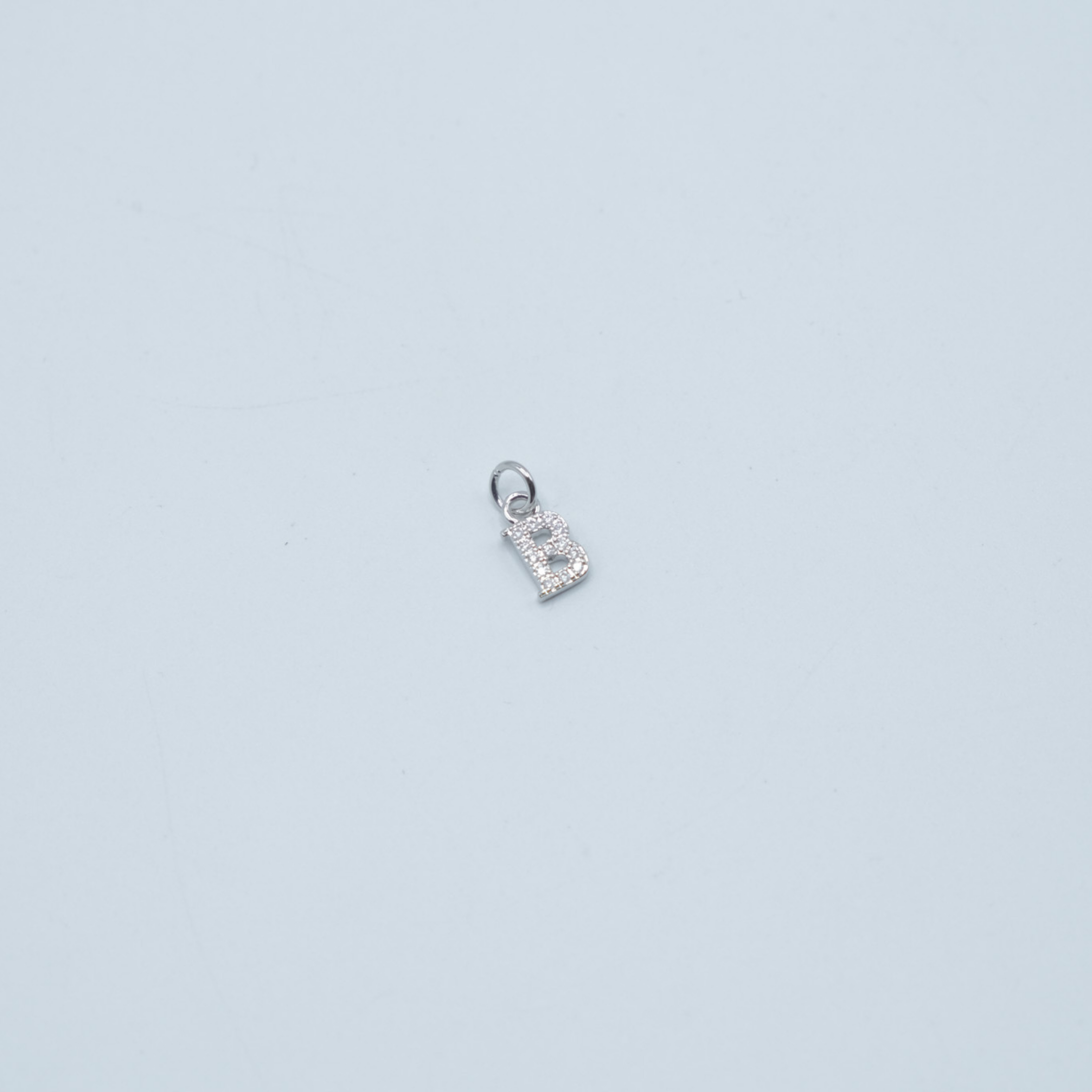 Jewel Letter Charm - Silver