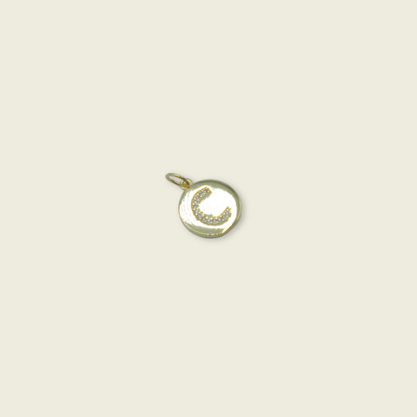 Circle Letter Charm - Gold