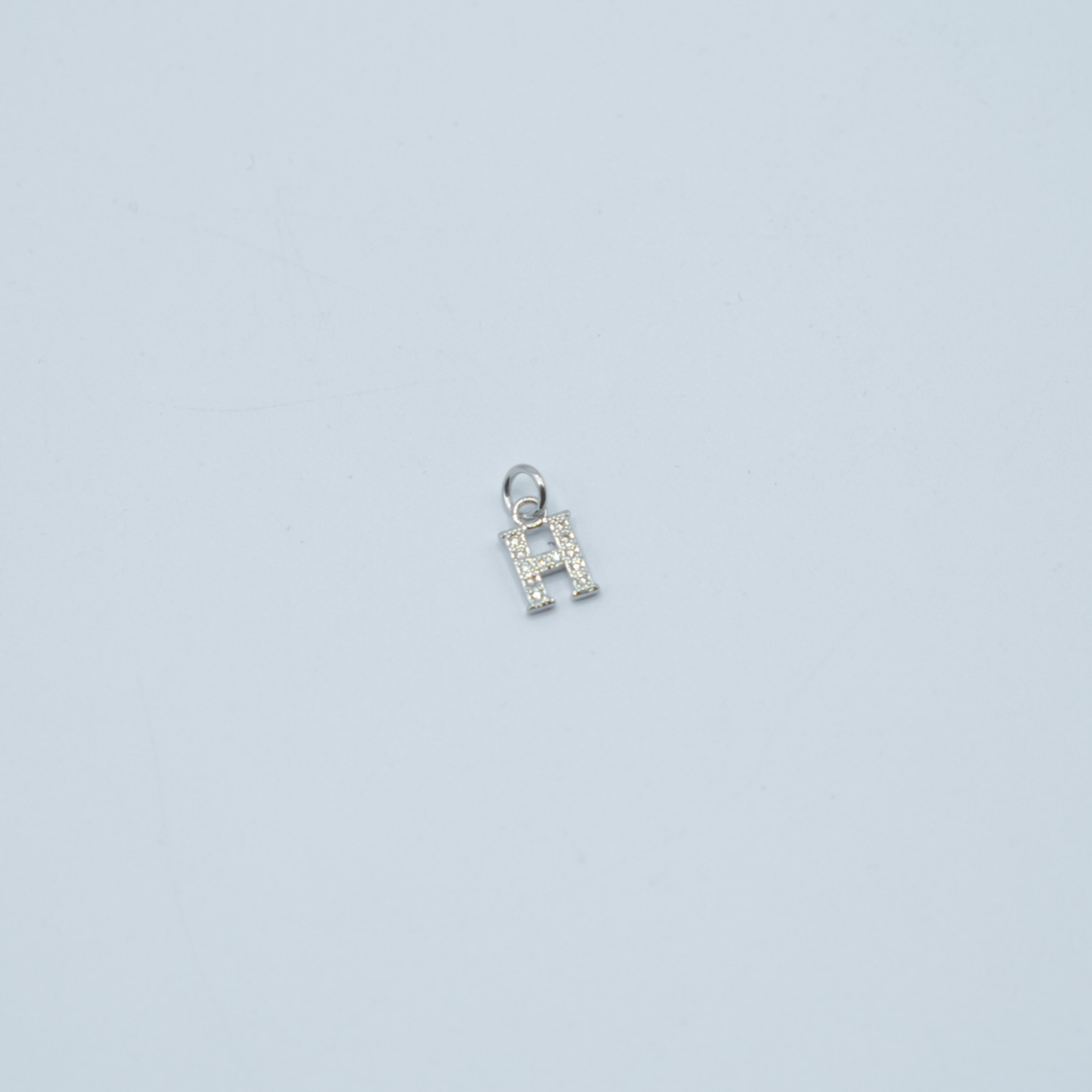 Jewel Letter Charm - Silver
