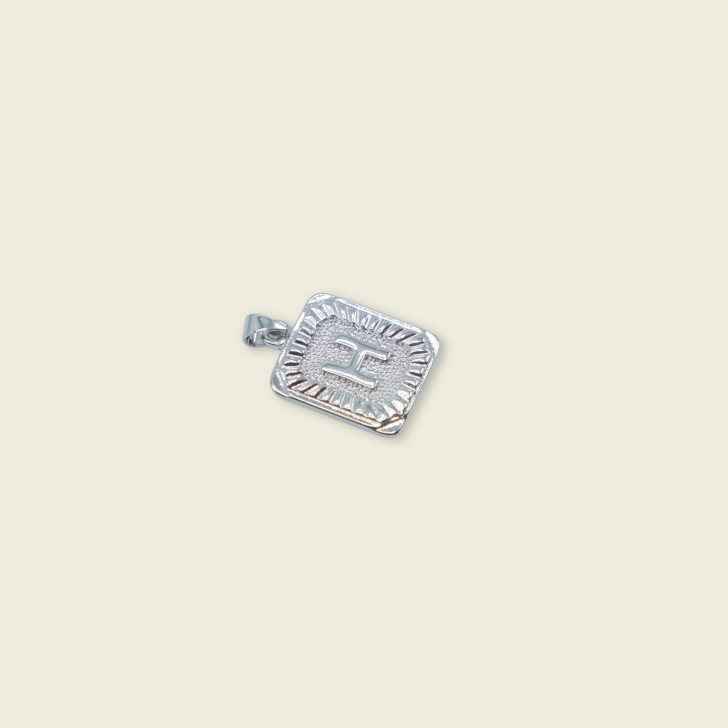 Pendant Letter Charm - Silver