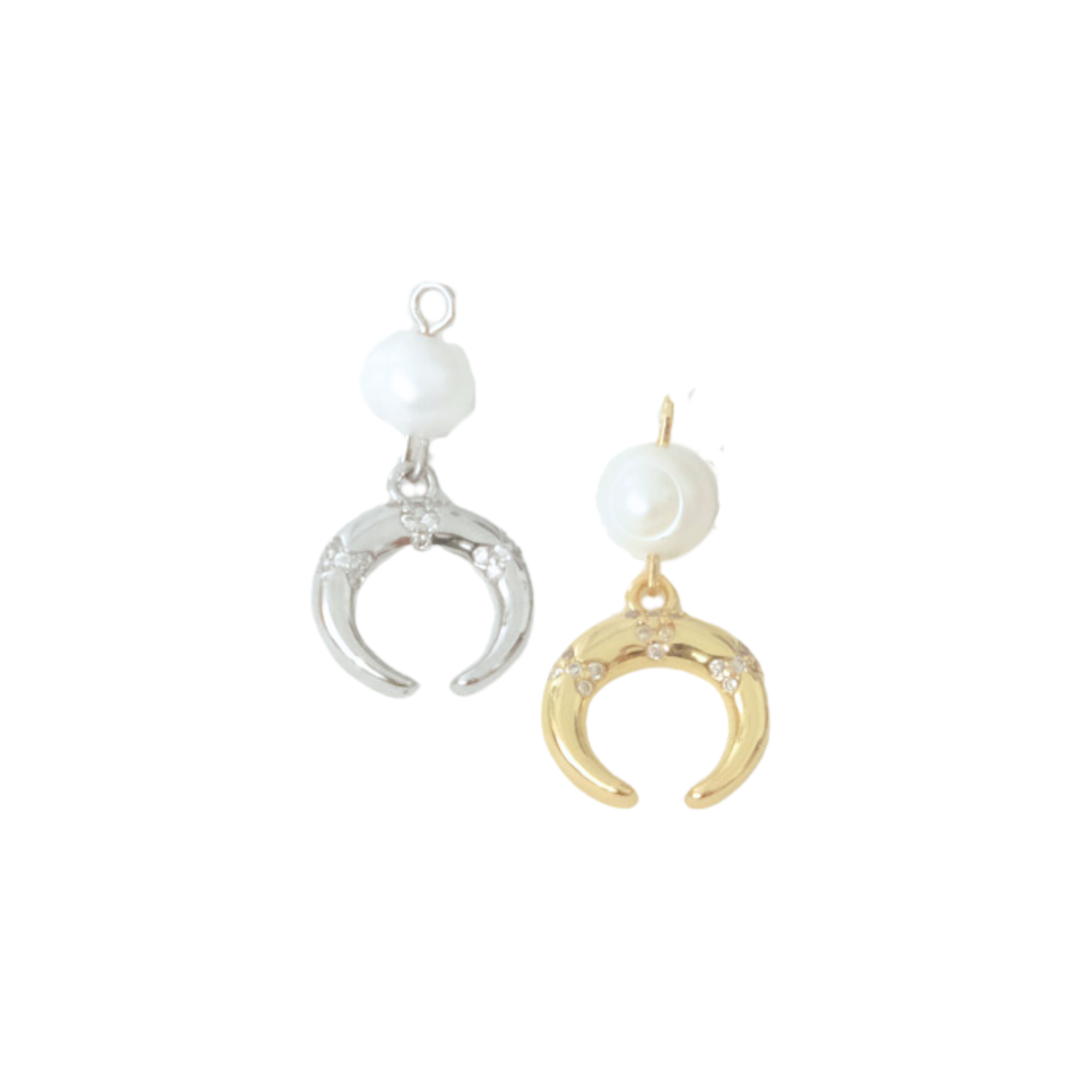 Pearl Crescent Moon Charm