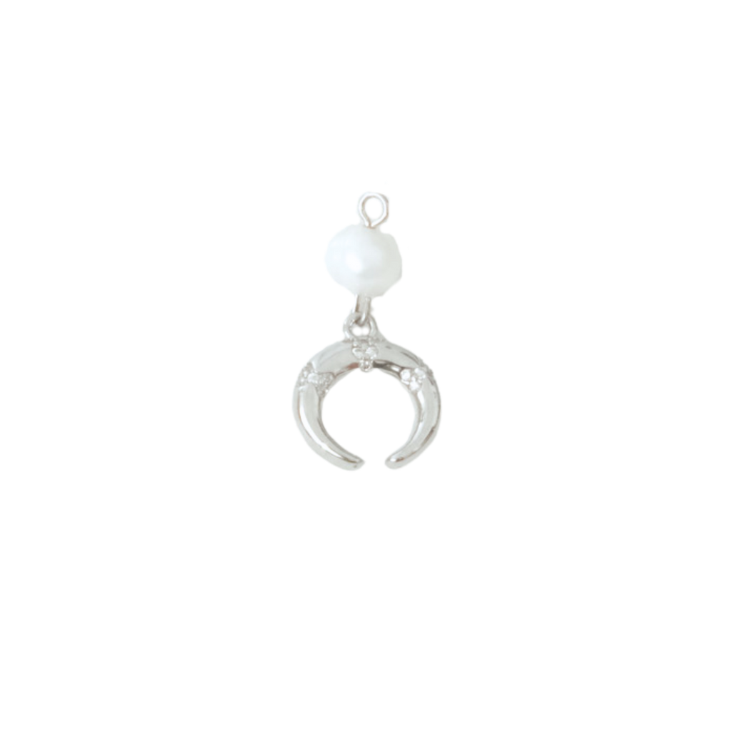 Pearl Crescent Moon Charm