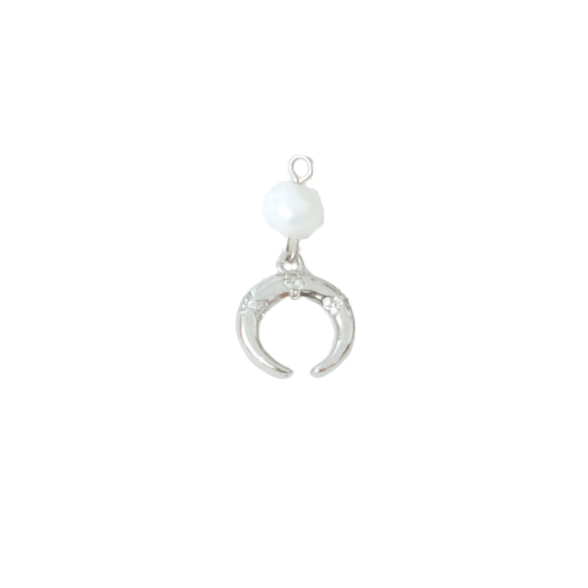 Pearl Crescent Moon Charm