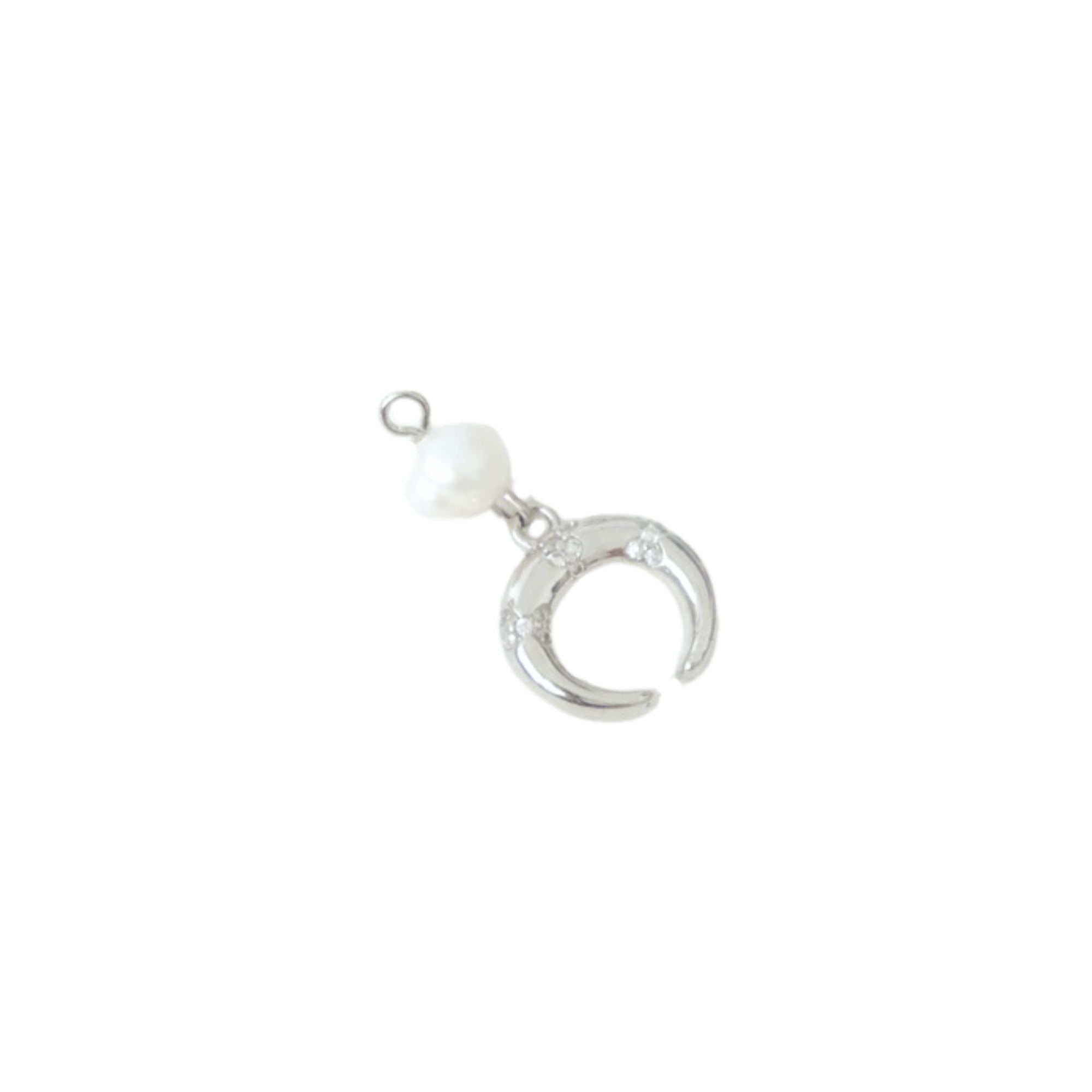Pearl Crescent Moon Charm