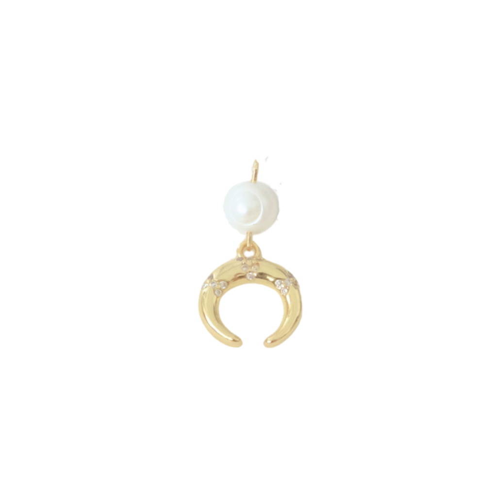 Pearl Crescent Moon Charm