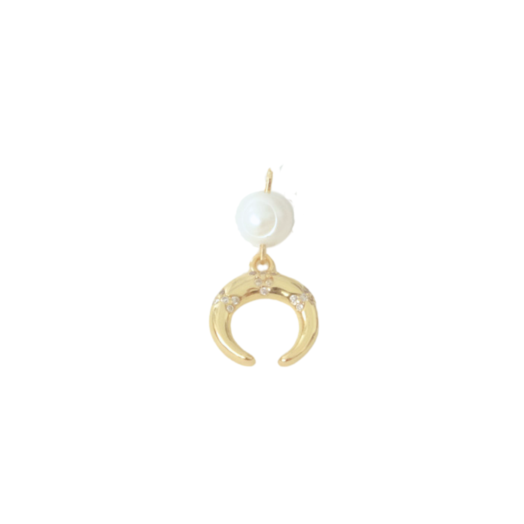 Pearl Crescent Moon Charm
