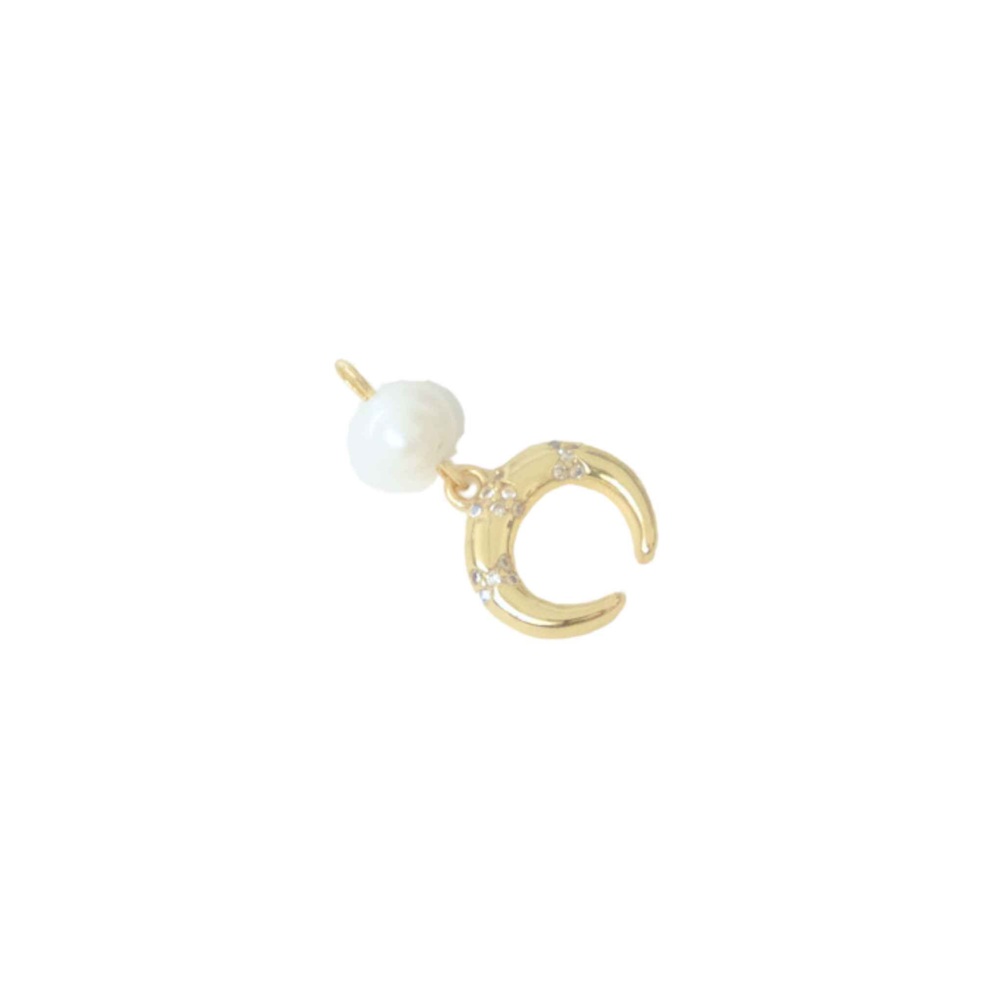 Pearl Crescent Moon Charm