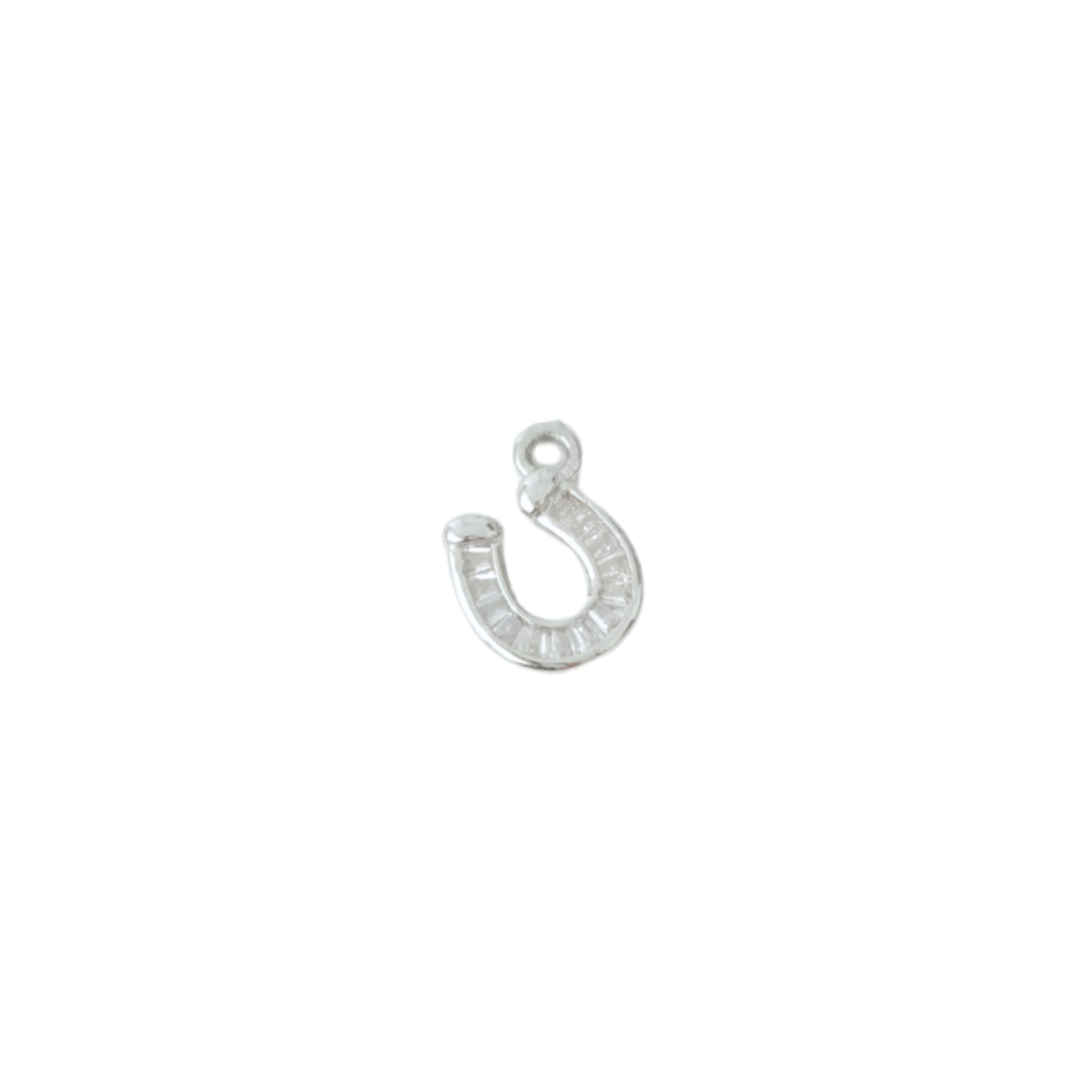 Emerald Cut Horseshoe Charm
