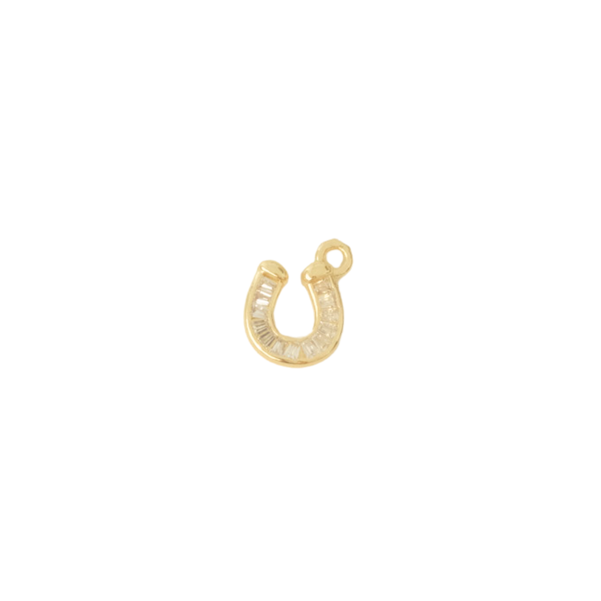 Emerald Cut Horseshoe Charm