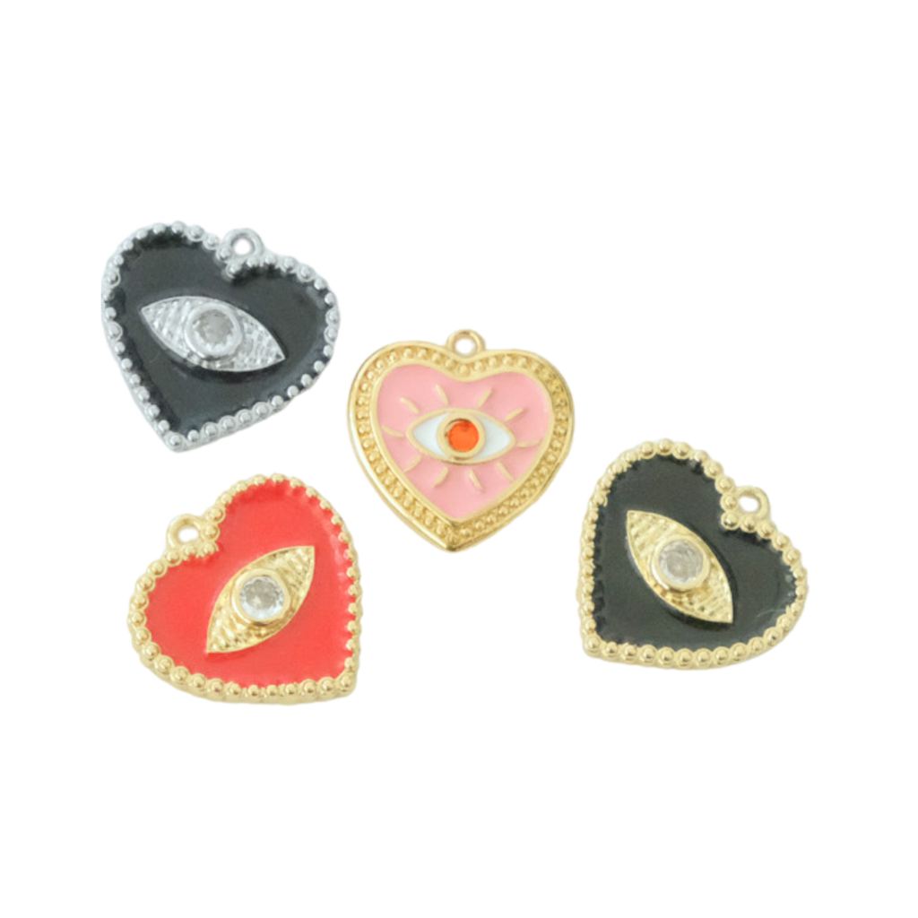 Evil Eye Heart Charm