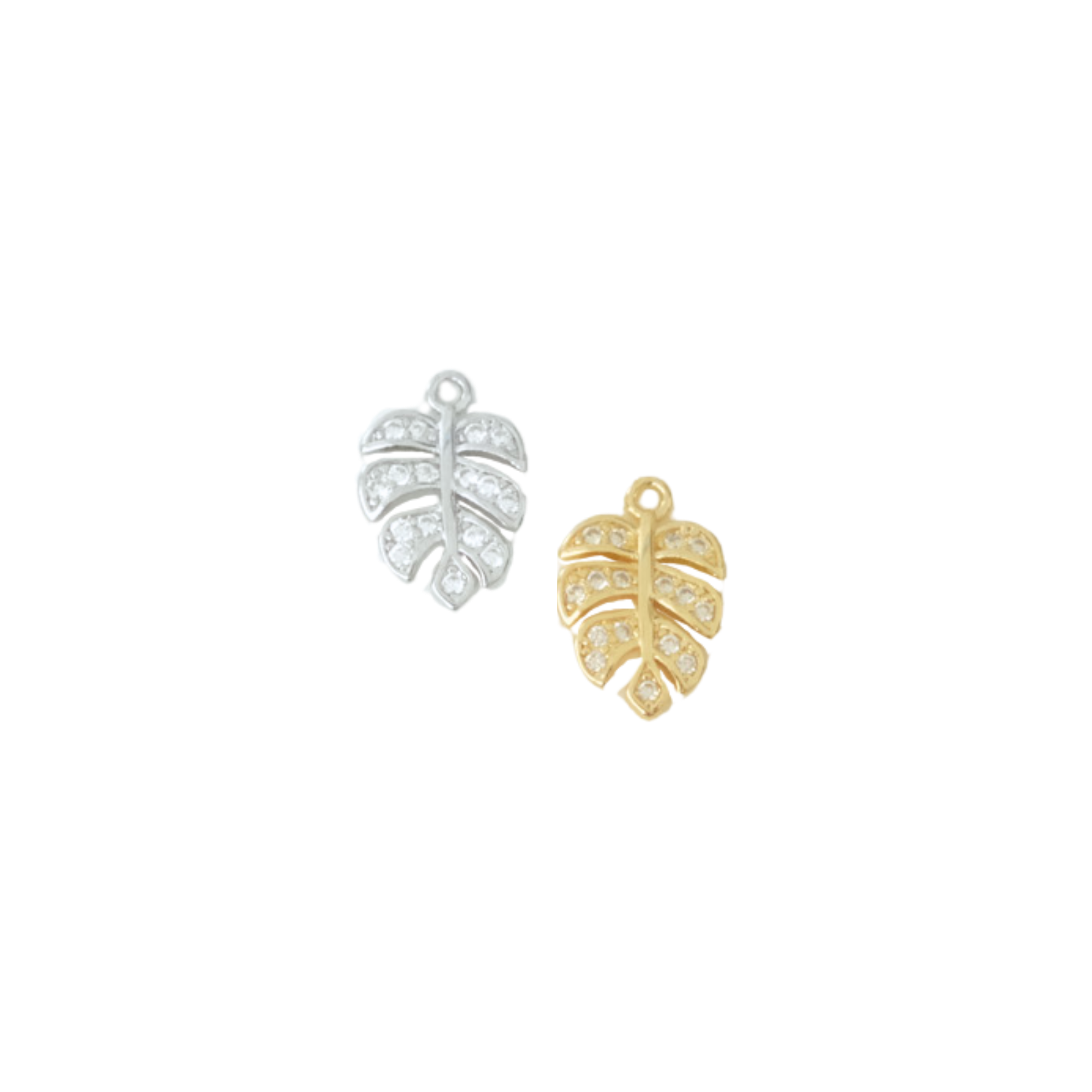 Jewel Monstera Leaf Charm