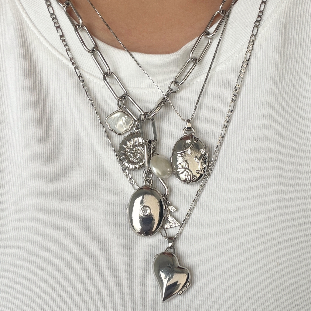 Abstract Heart Locket Charm