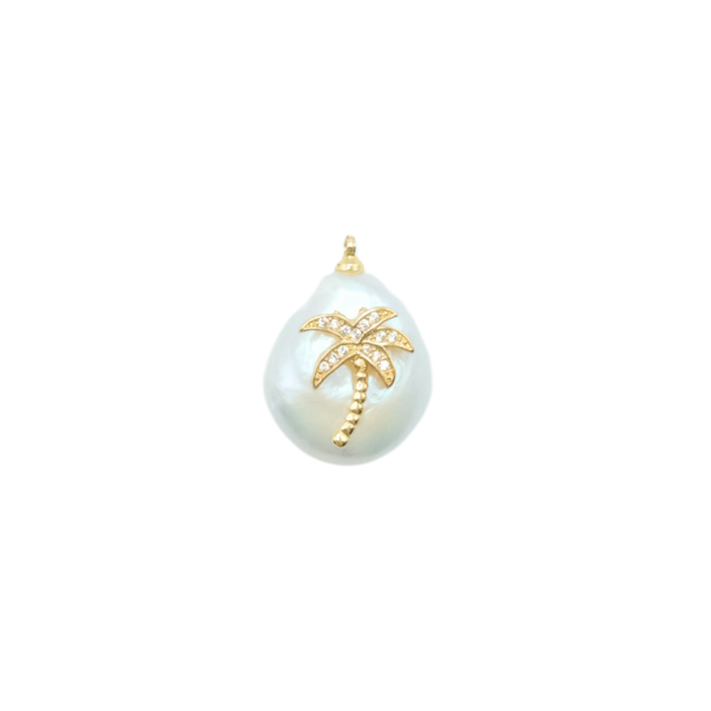 Palm Tree Pearl Charm