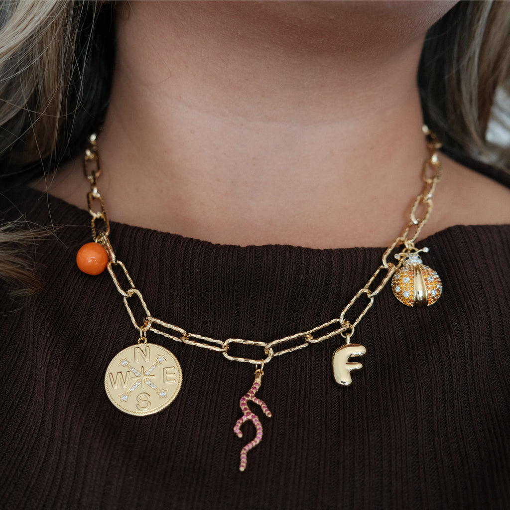 Large Orange Ladybug Charm