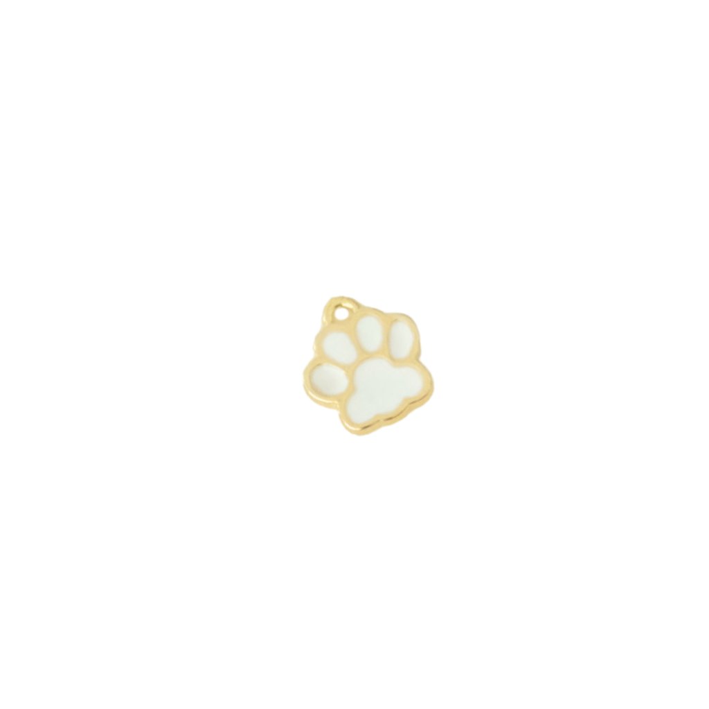White Paw Print Charm