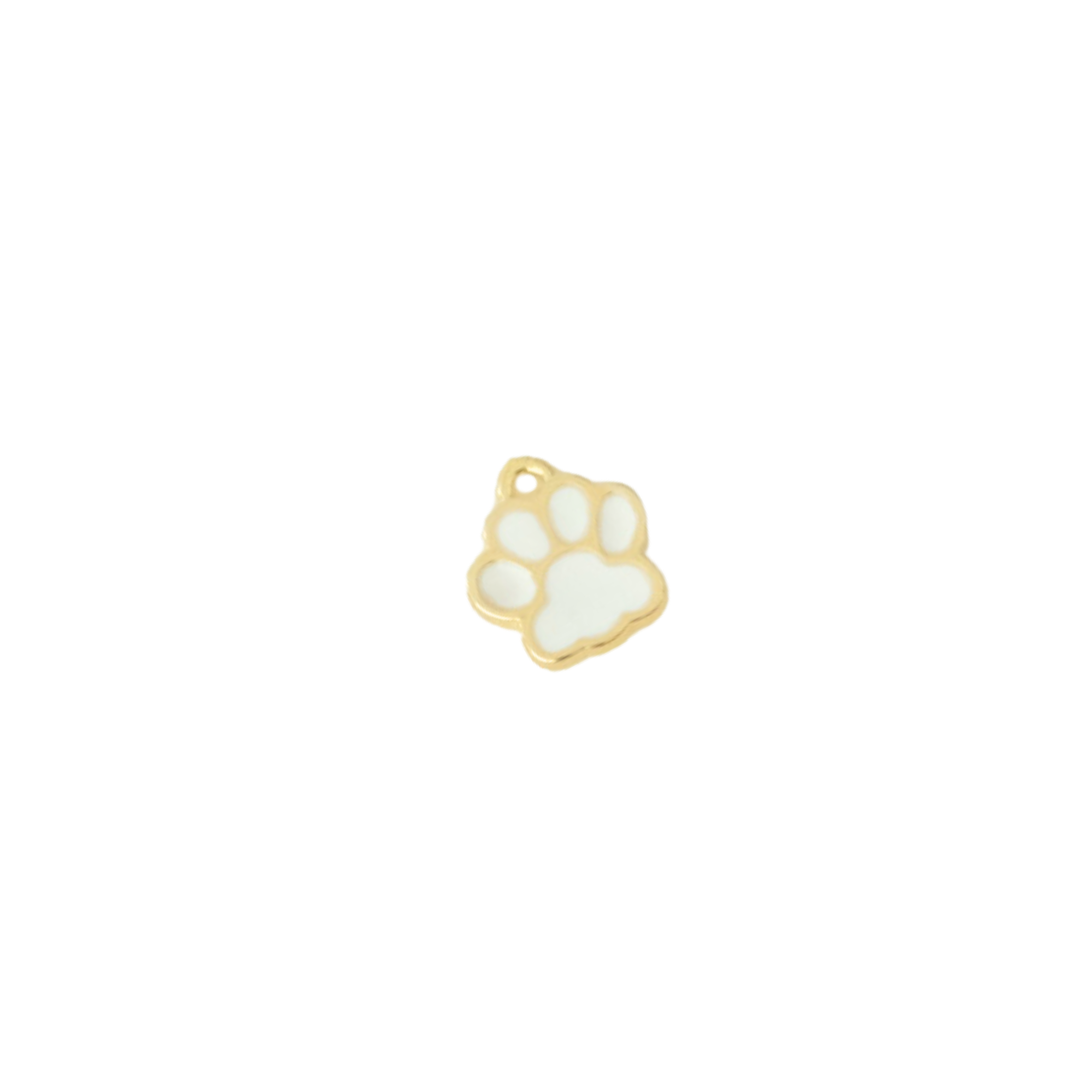 White Paw Print Charm